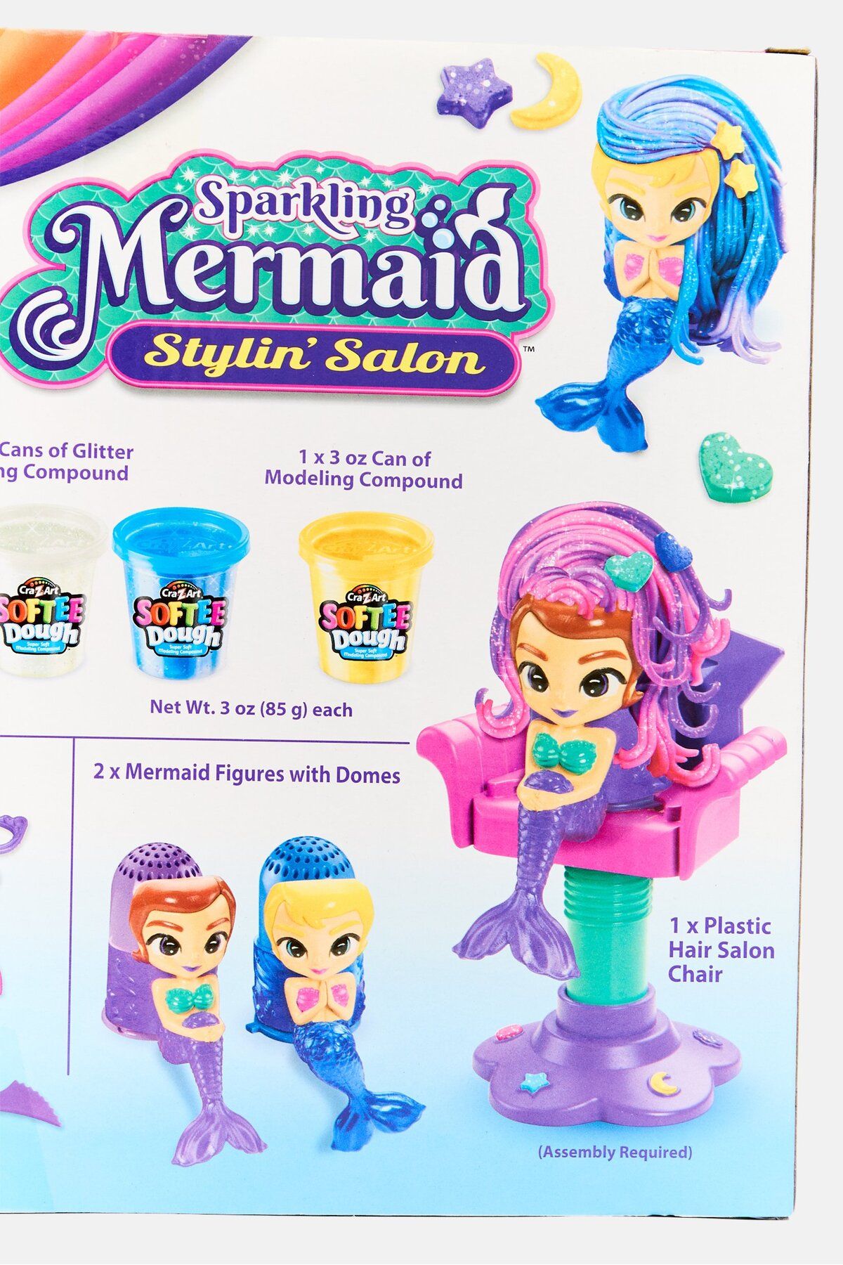 CrazArt-Softee Dough - Modeling Compounds Sparkling Mermaid Stylin Salon Playset 4
