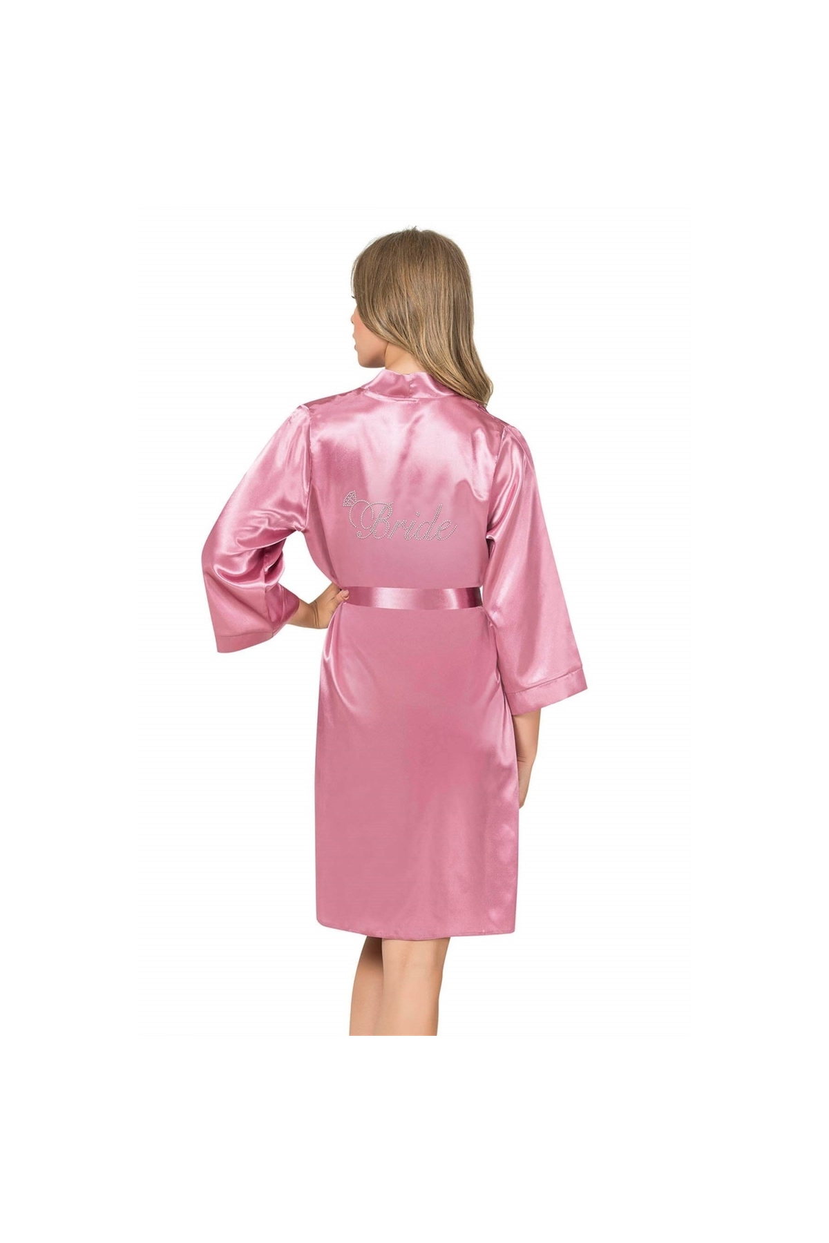 Narnuga MARSiLYAN- Gül Kurusu Kısa Saten Bride Sabahlık