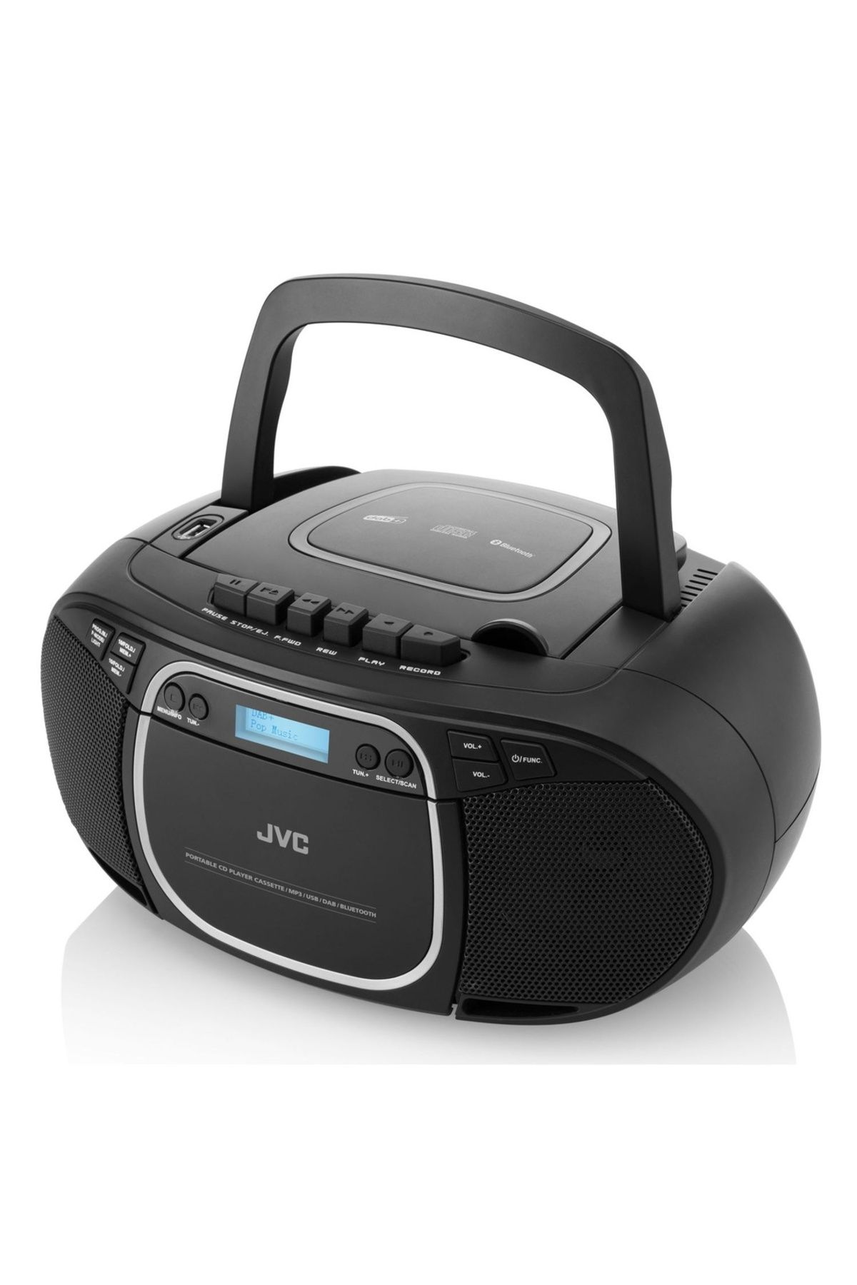 JVC-Radio cassette player with CD player RC-E561B-DAB,2 x 1.5 W RMS,Bluetooth/USB/MP3, DAB+/Tuner FM 4