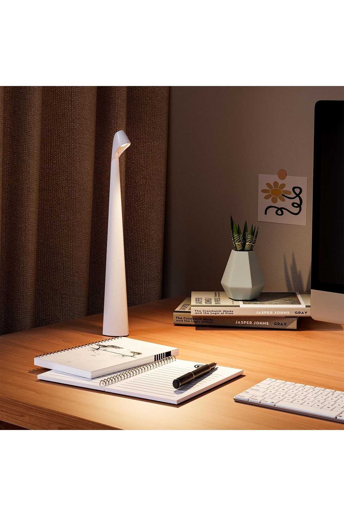 Tescomak-Rechargeable LED table lamp with 3 brightness levels, white 5