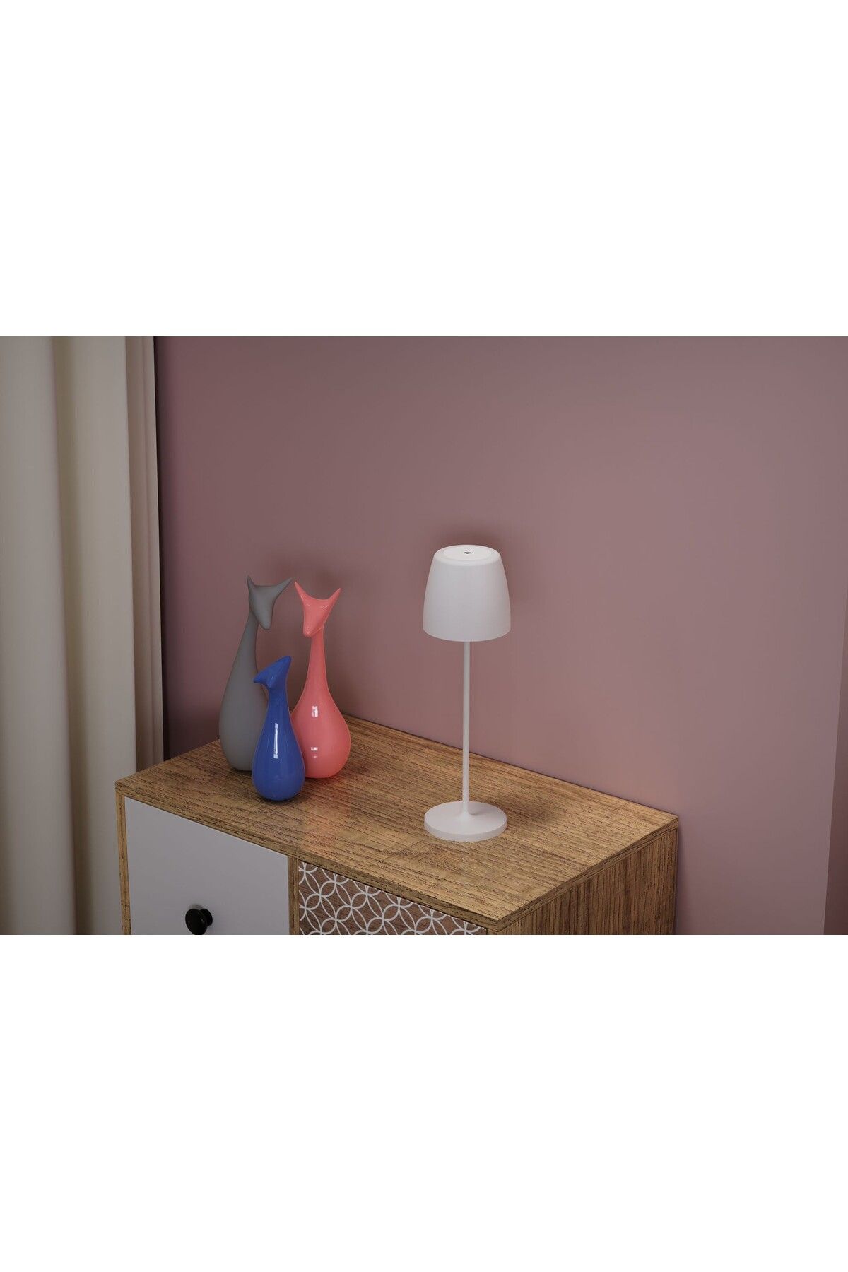 Tescomak-Rechargeable touch LED table lamp with telescopic rod, 200LM gray 5