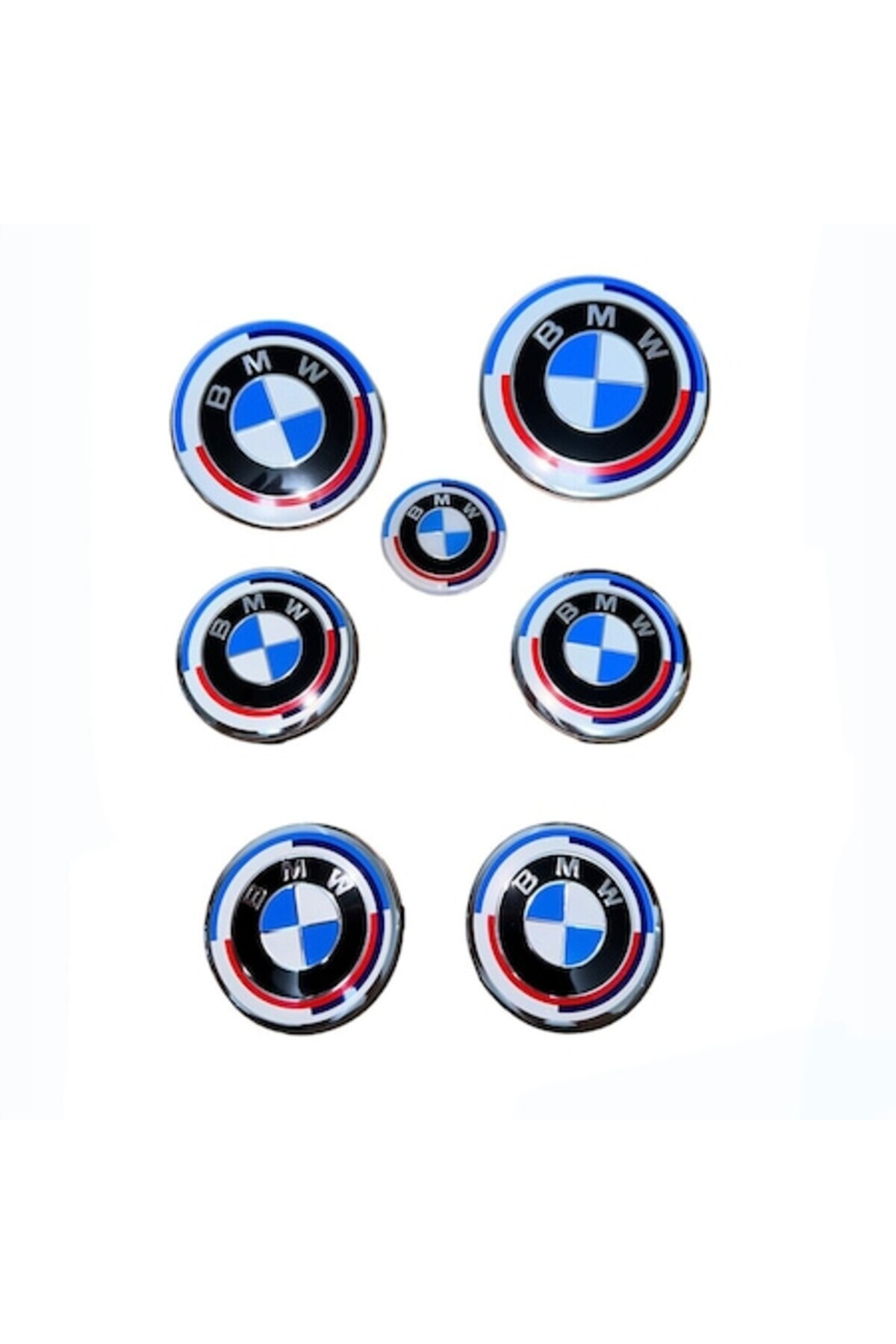 MAF-Complete Set of 7 Logo Emblems Compatible with BMW 50th Anniversary Edition, Post 2017 Models 1