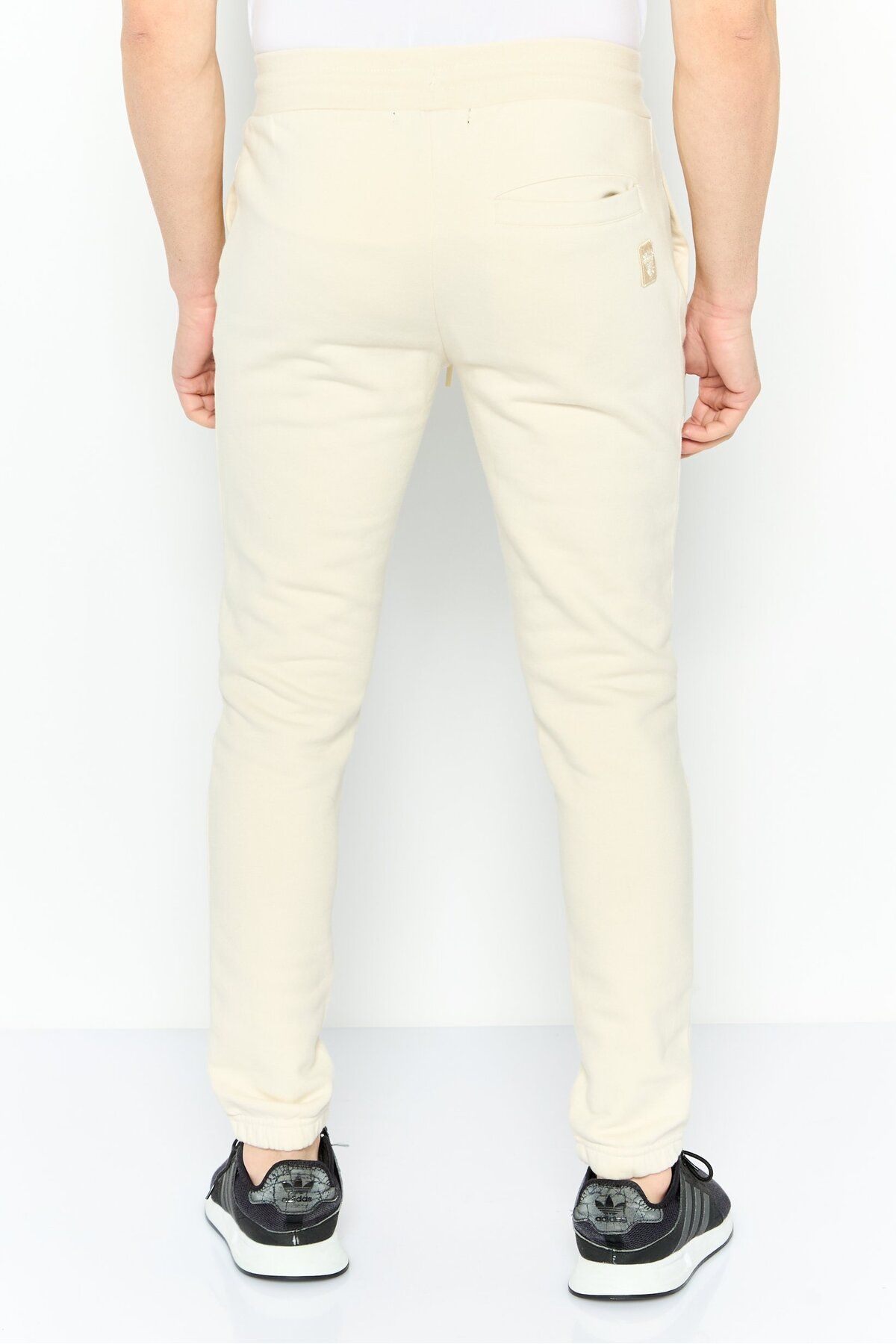 CROOKS CASTLES-Men Regular Fit Plain Jogger Pants, Off White 4