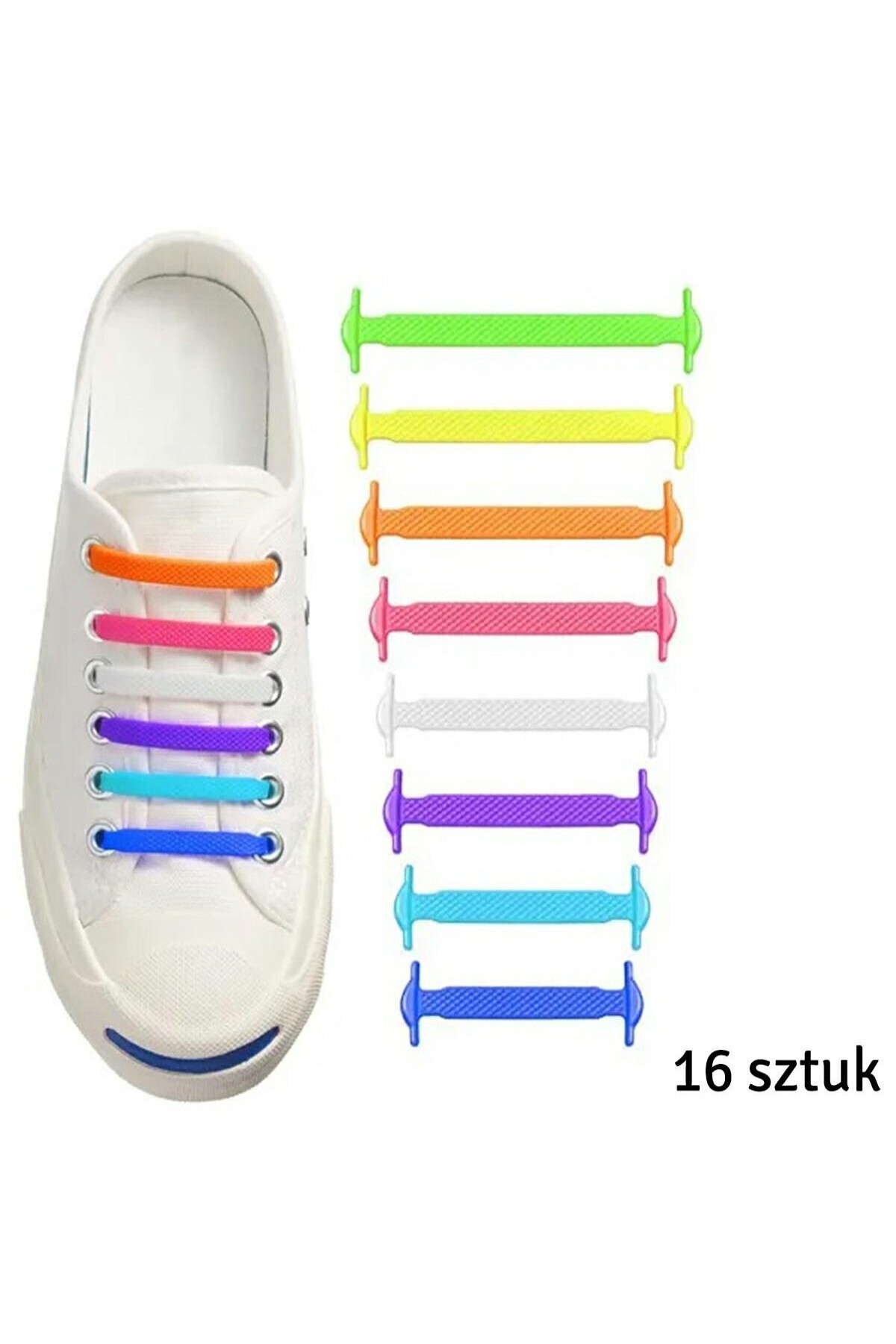 Aptel-Silicone shoelaces, 16 pcs., multi-colored 2