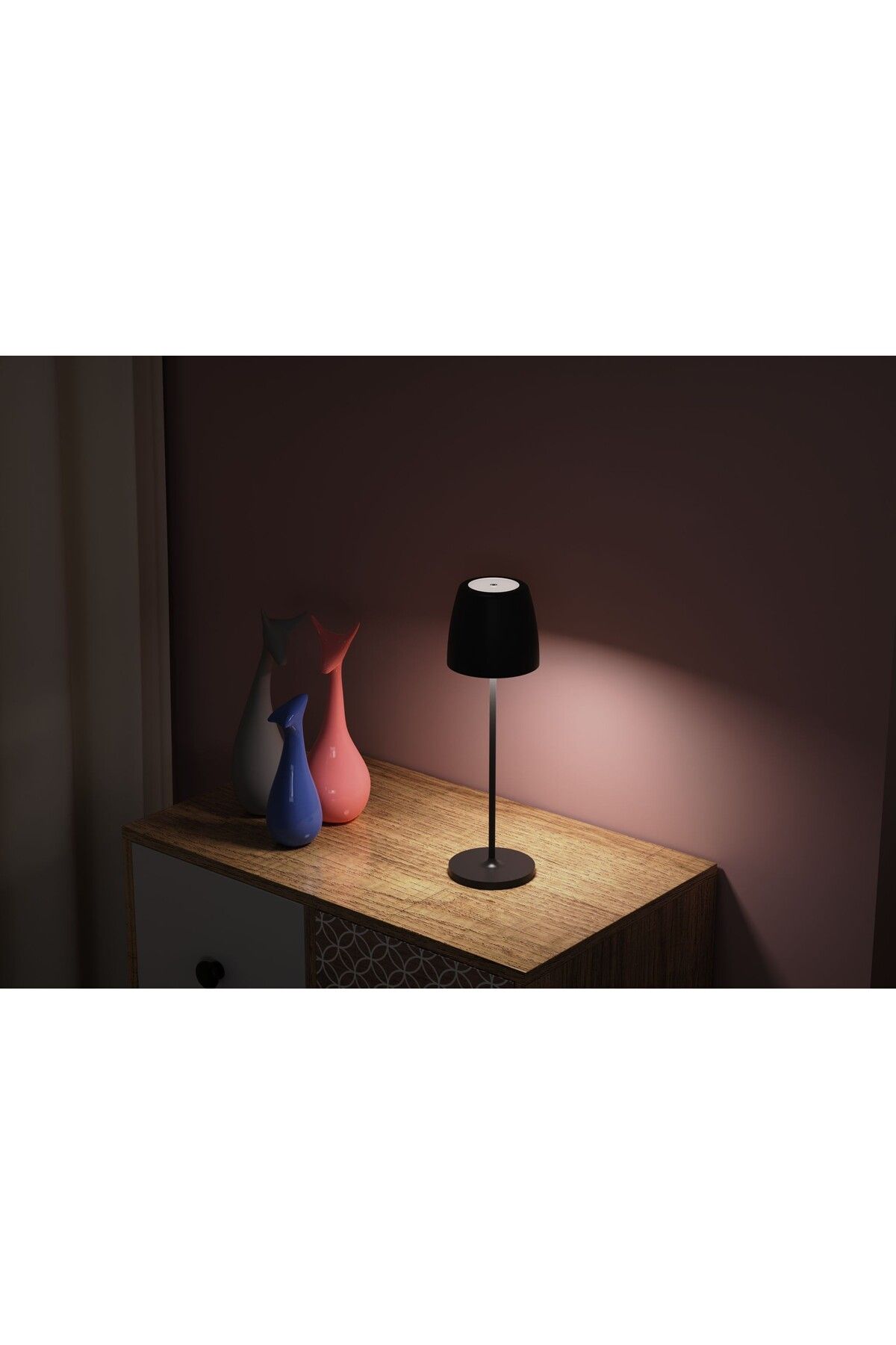 Tescomak-Rechargeable touch led table lamp with telescopic rod, 200LM black 10