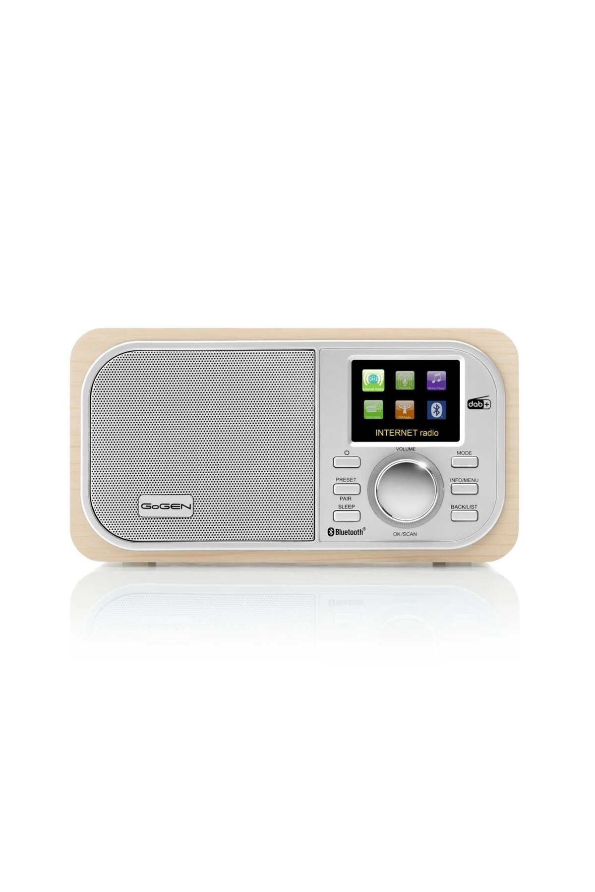Gogen-Internet radio IR 237 BTDAB, 4 W, DAB+/FM, Bluetooth, USB, LCD, alarm clock, silver/brown 3