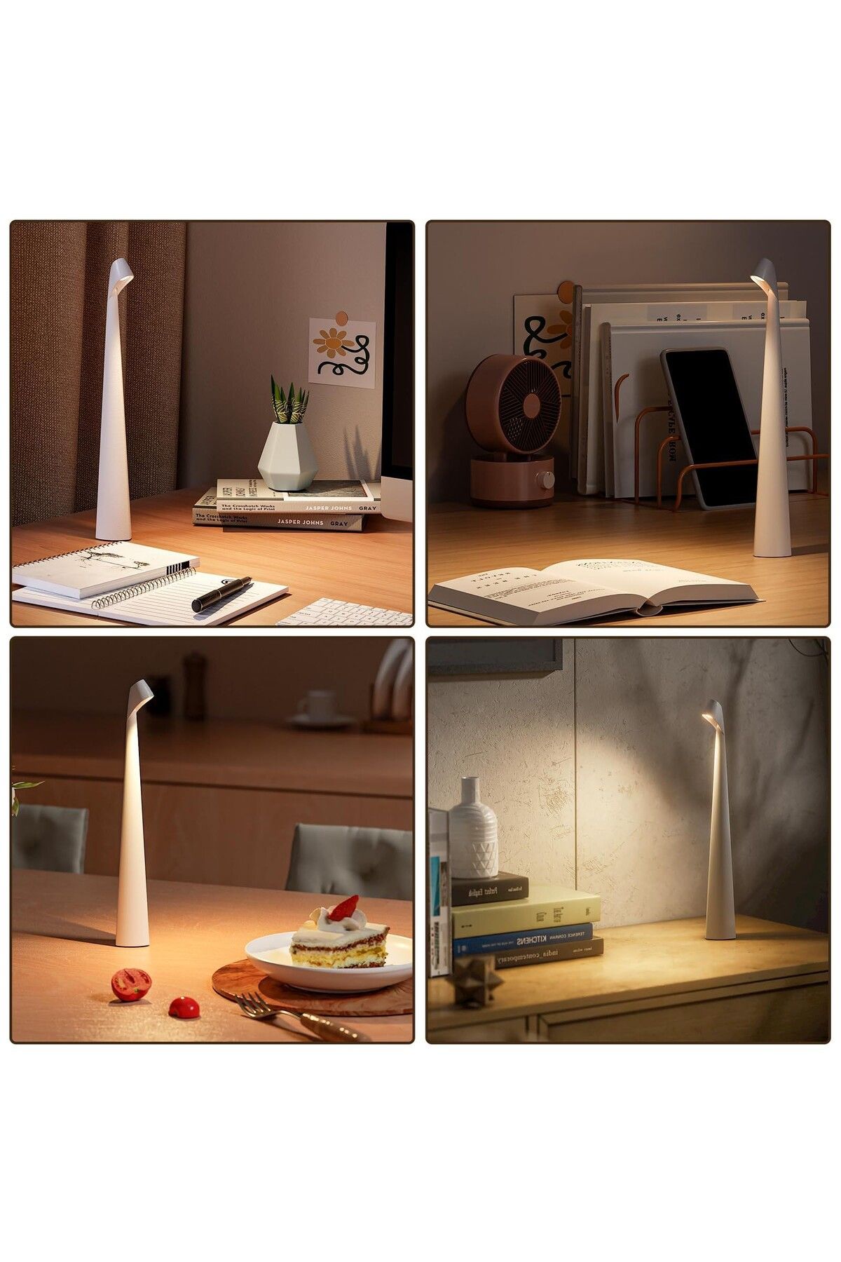 Tescomak-Rechargeable LED table lamp with 3 brightness levels, white 7