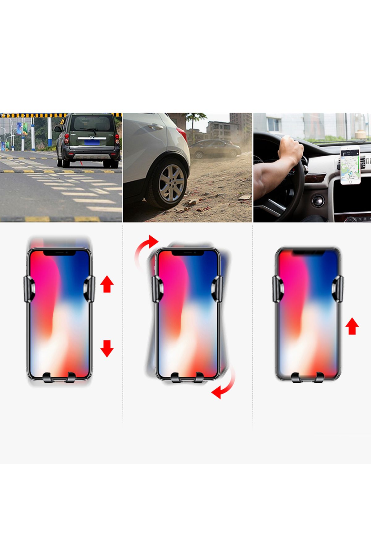 Baseus-Suport telefon auto cu control gravitațional pentru parbriz sau bord Osculum negru 6