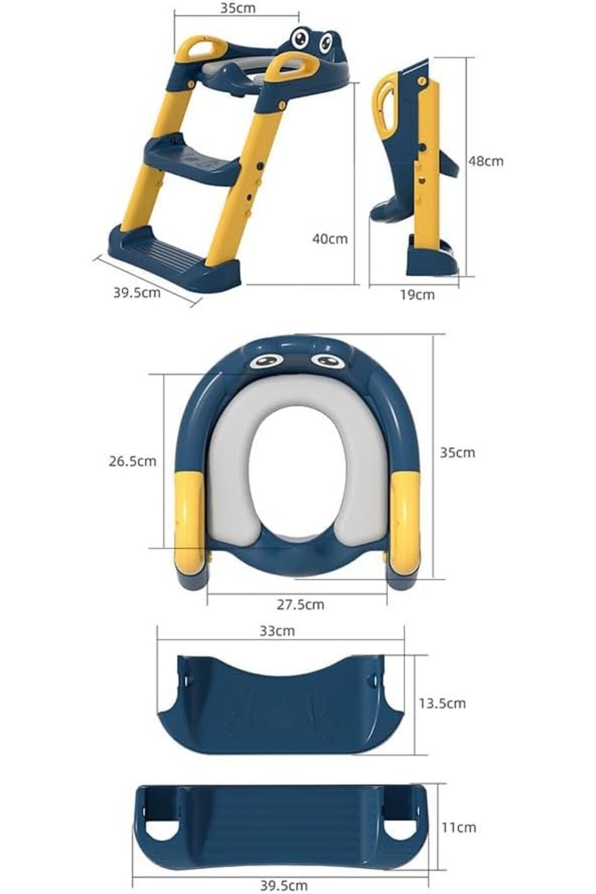 Saharaz-Foldable Toilet Training Seat With Adjustable Step Stool Ladder,ergonomics design and soft padded 4