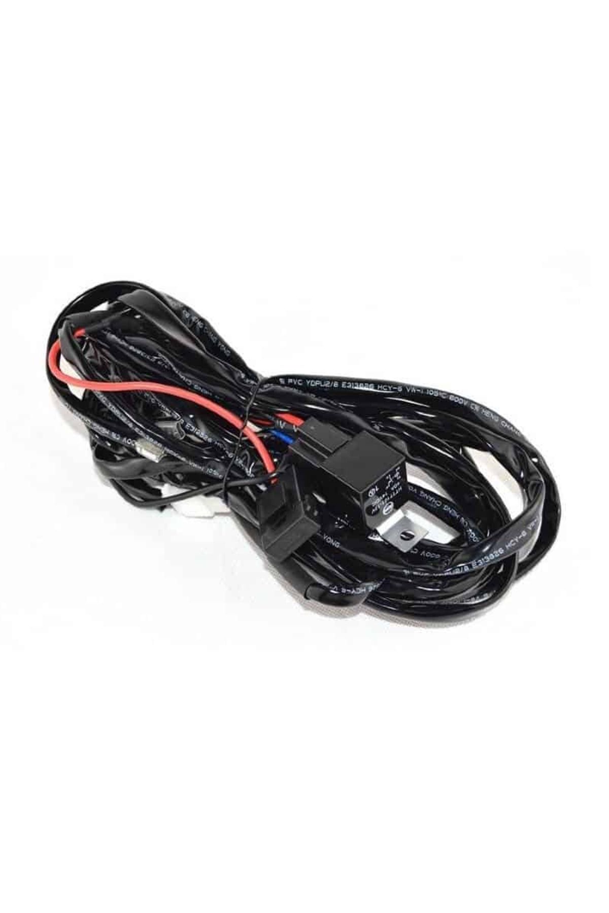 BGRJ Automotive-Wiring harness with 40A relay and button, 300W, 12V, projectors or Led Bar, length 3m 9