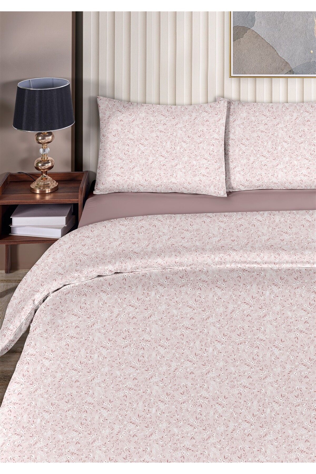 Evim-Elegant 100% Cotton Akfil Cotton Single Duvet Cover Set 160X220Cm Light Powder 2