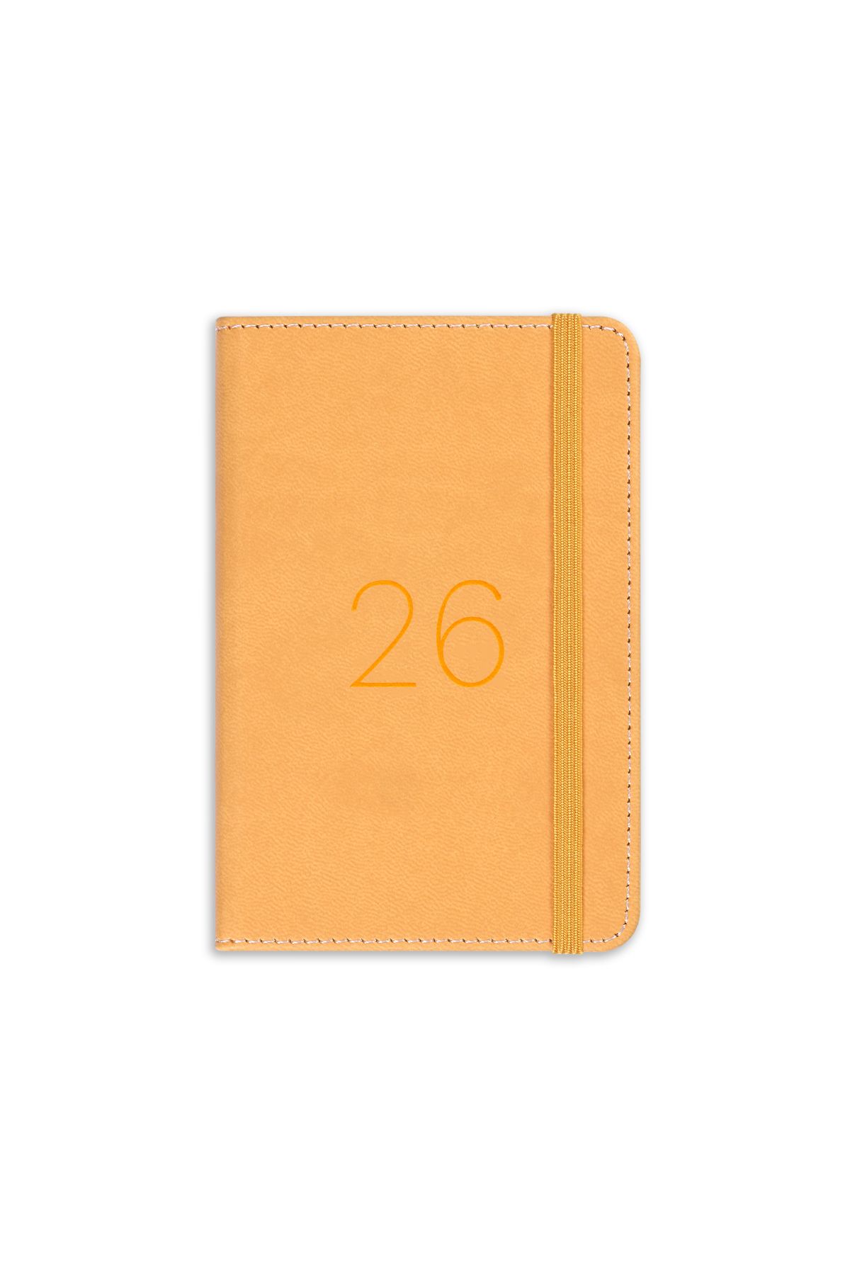 Matt Notebook-2026 Еластичен джобен дневник за 12 месеца, жълт 4