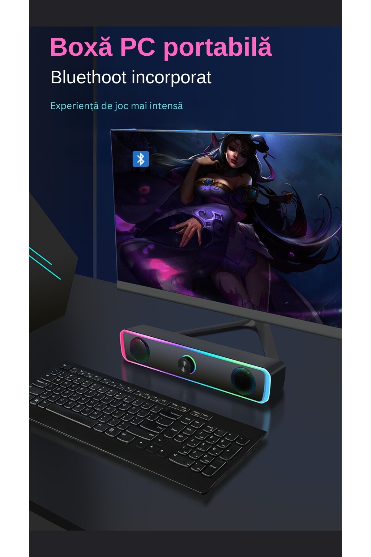 A ATAB-PC Gaming Speaker, Bluetooth Multimedia, Rgb Lighting, 3.5 Mm Jack Connection, Usb, 360 Surround Sound 11