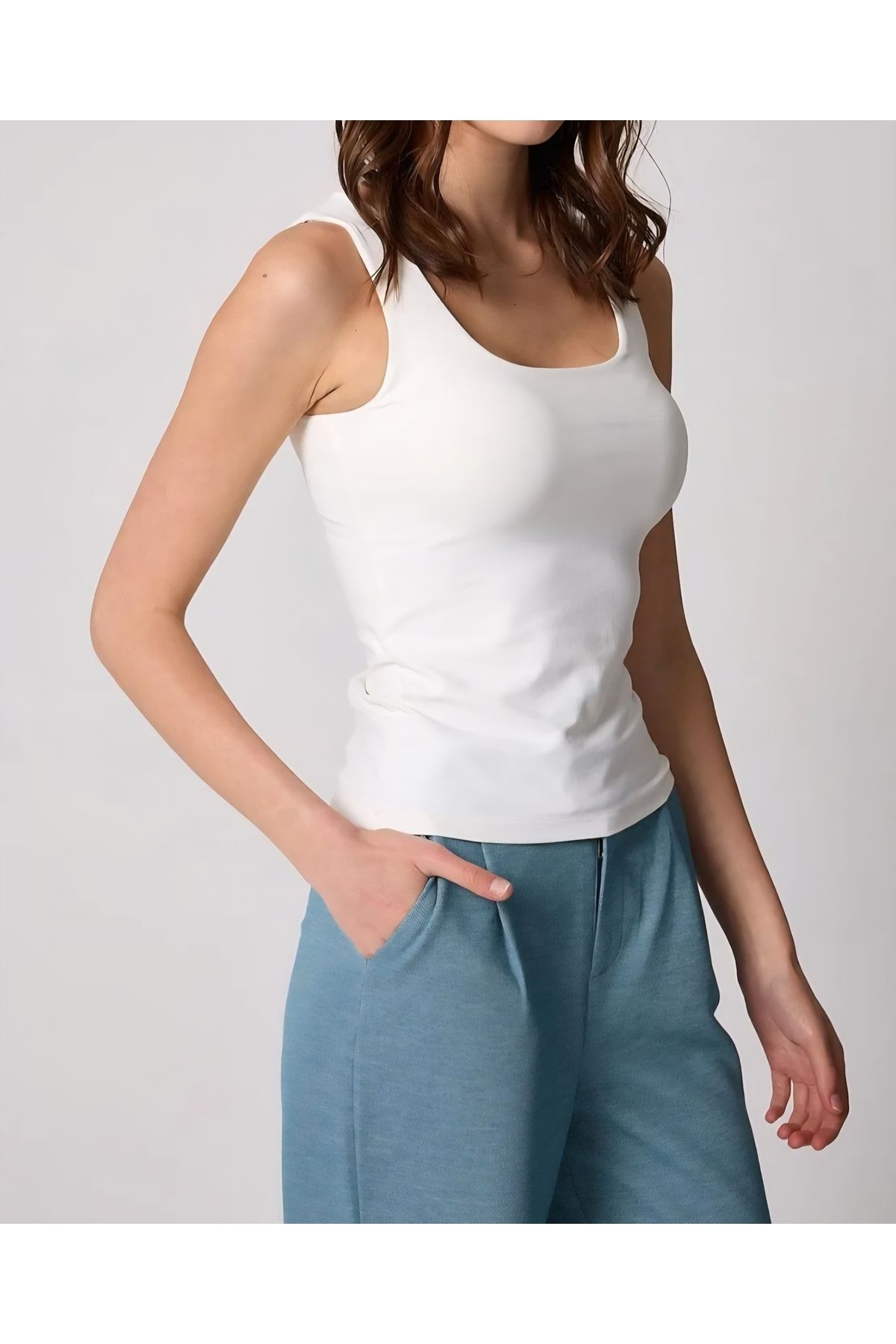REWCO-Plain Basic Tank Top with Strap 3