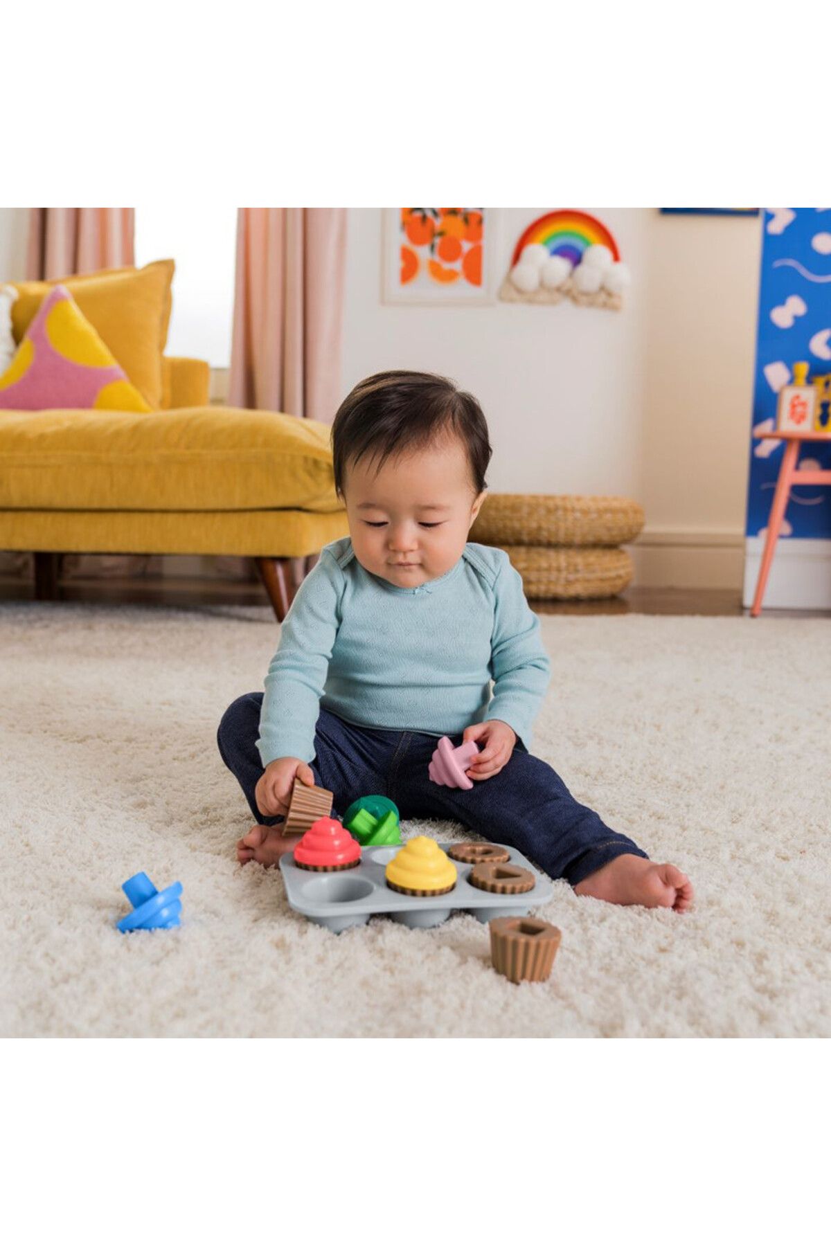 Bright Starts-Sort & Sweet Cupcakes Shape Sorting Activity Toy​, 3-36 Months 4