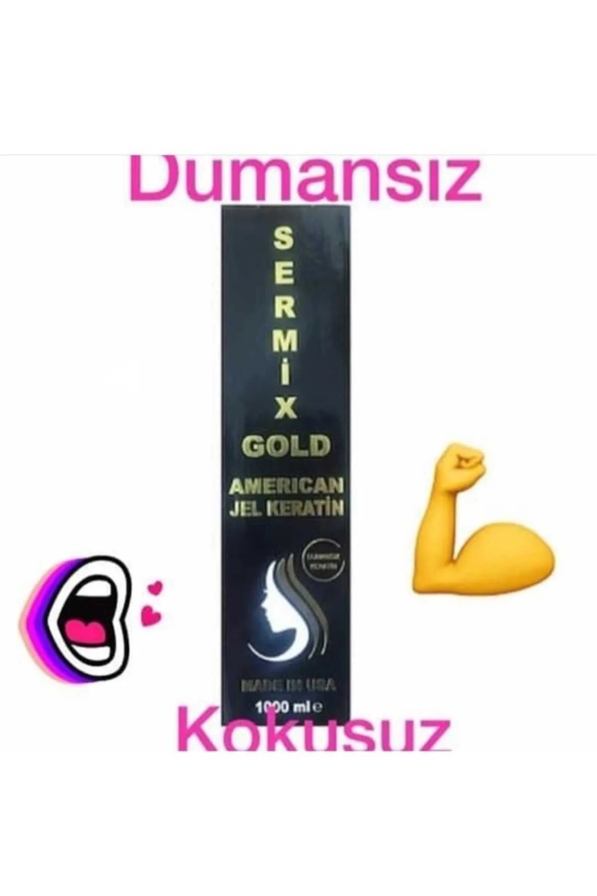 SERMİX Amerikan Gold Jel Keratin 1000 ml Kokusuz Dumansız ORJİNAL GARANTİSİYLE — SERMİX AMERİKAN GOLD JEL KERATİN — تصویر 2 از 2