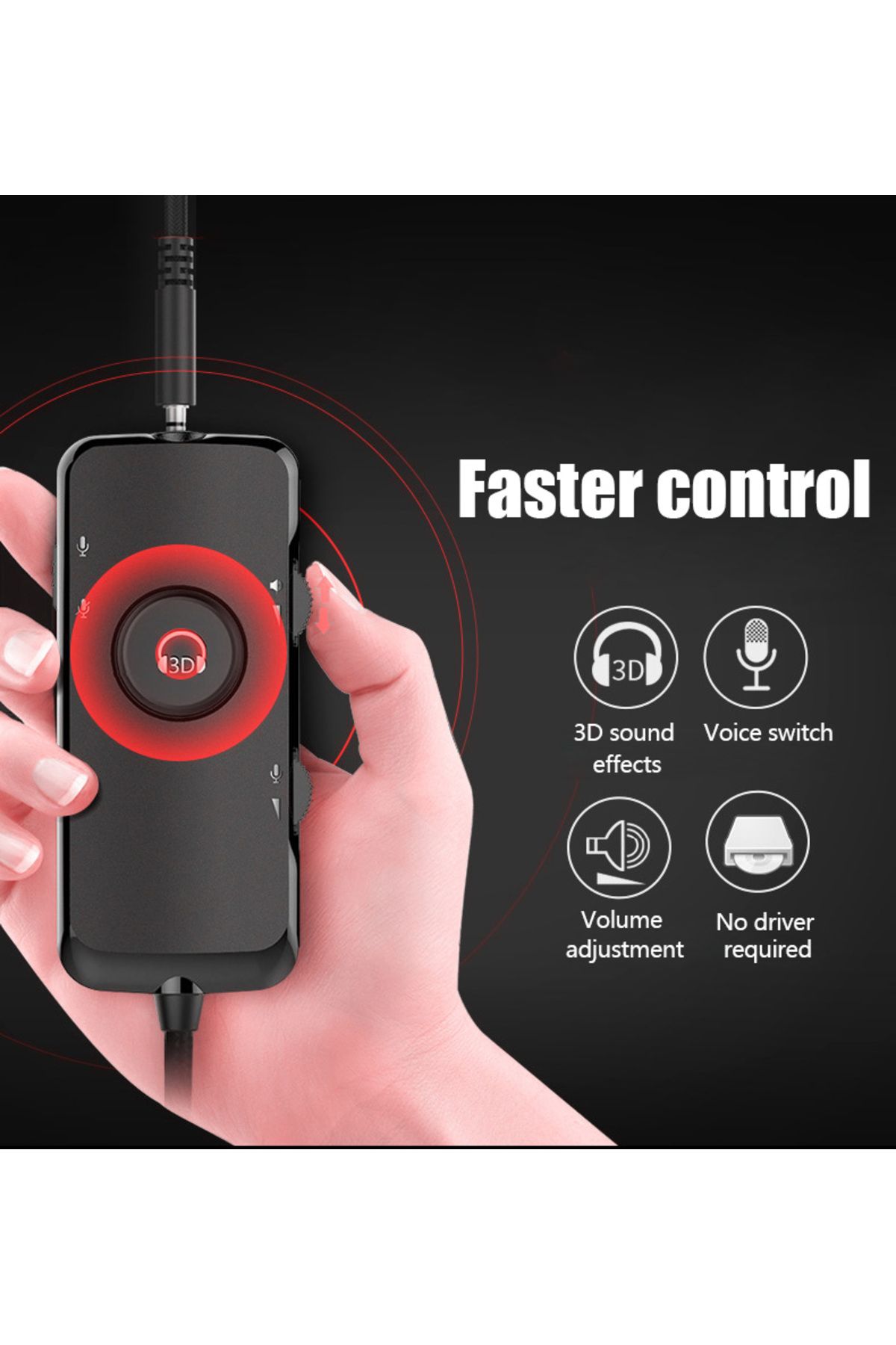 XIBERIA-Xperia MG-1 Wired Gaming Headset with 7.1 Surround Sound, 4D Vibration, Noise Isolation, and an External Sound Card for Control 7