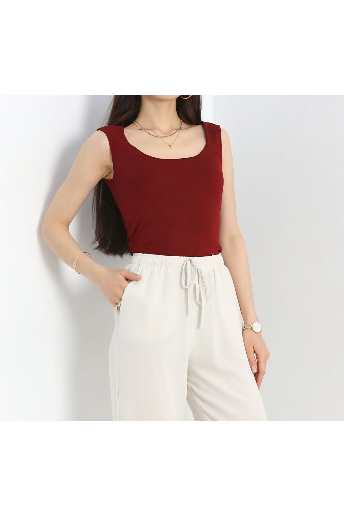 REWCO-Plain Basic Tank Top with Strap 3