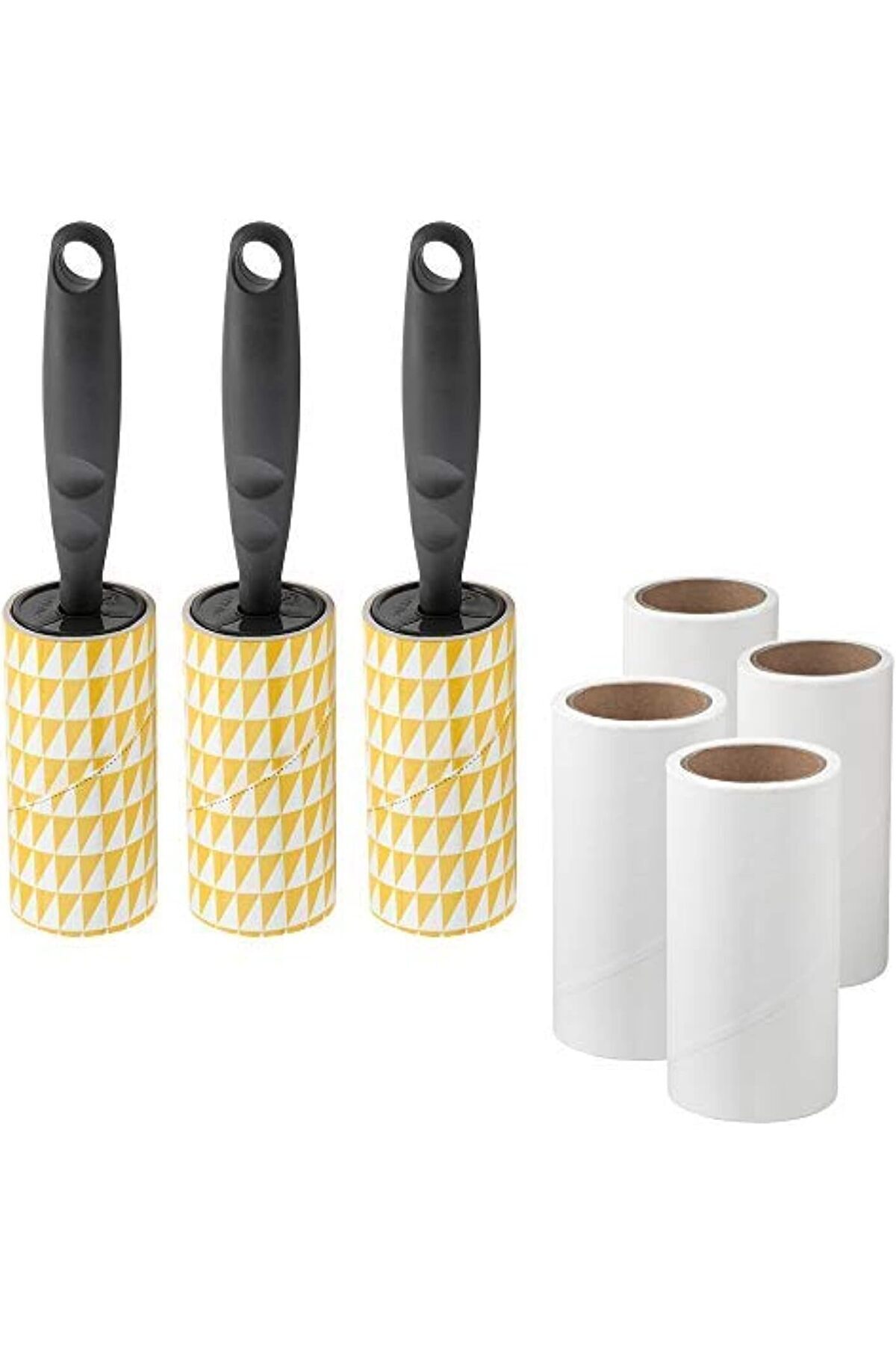 IKEA-BASTIS Set of 3 Grey Lint Rollers with 4 Refill Rolls 1