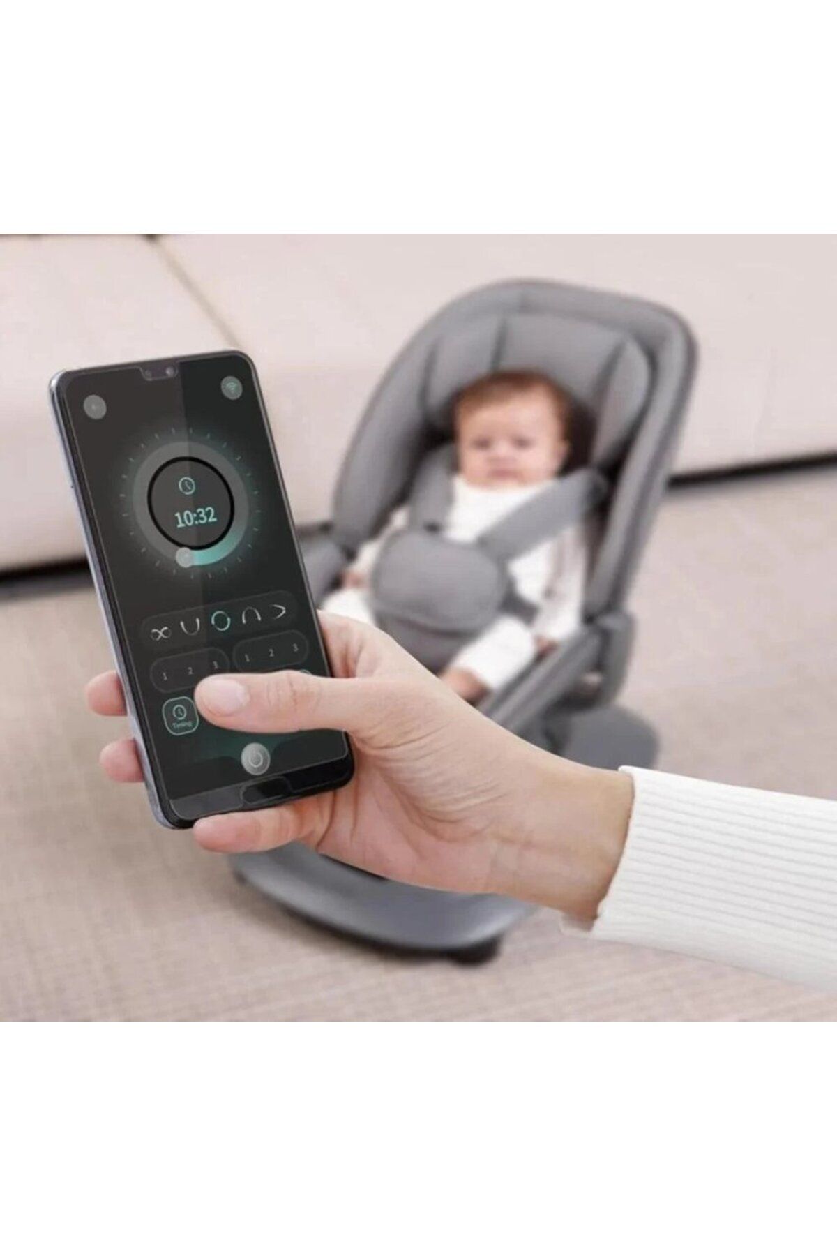 Mini Baby-Deluxe Multi-Motion Baby Crib with Gentle Touch Control, 5 Rocking Modes, 360° Rotation, and App Control 4