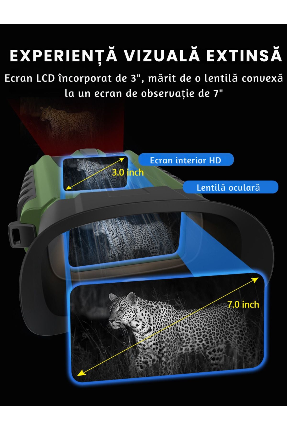 CLC SmartGear-Binoclu Digital CLC SmartGear, Night Vision Color, 15MP, 2.5K, Zoom 4X+8X, IR, 5200mAh, USB-C, SD 12
