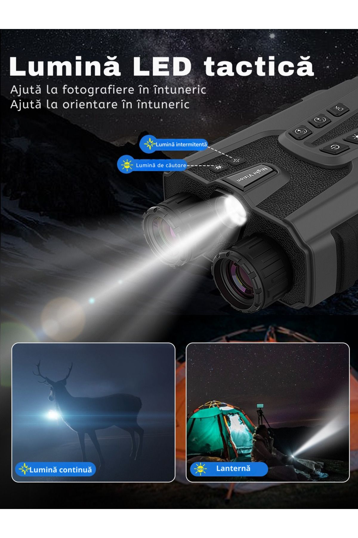 CLC SmartGear-Binoclu Digital CLC SmartGear, Night Vision Color, 15MP, 2.5K, Zoom 4X+8X, IR, 5200mAh, USB-C, SD 11