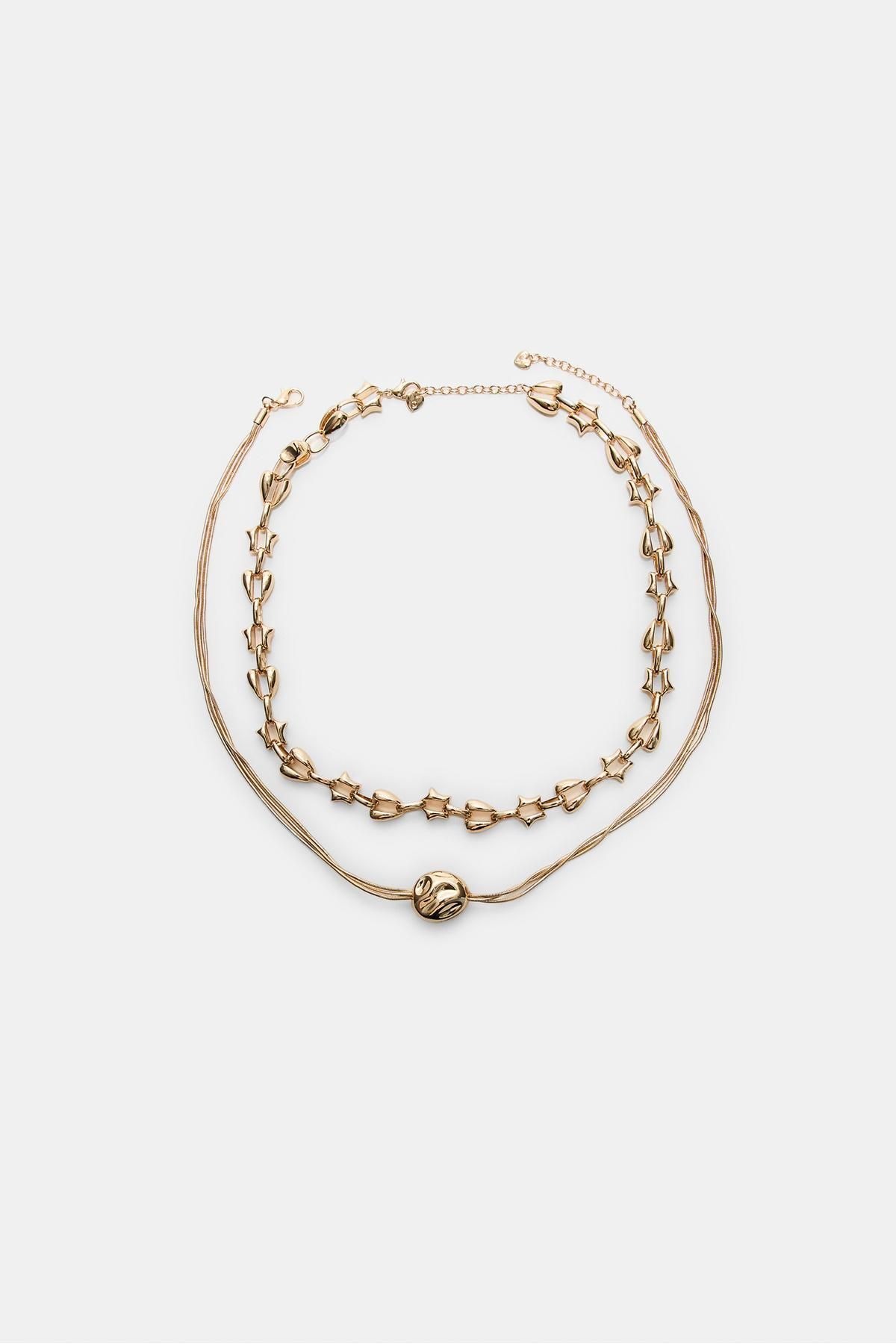 Stradivarius-Set of 2 voluminous charm necklaces 5
