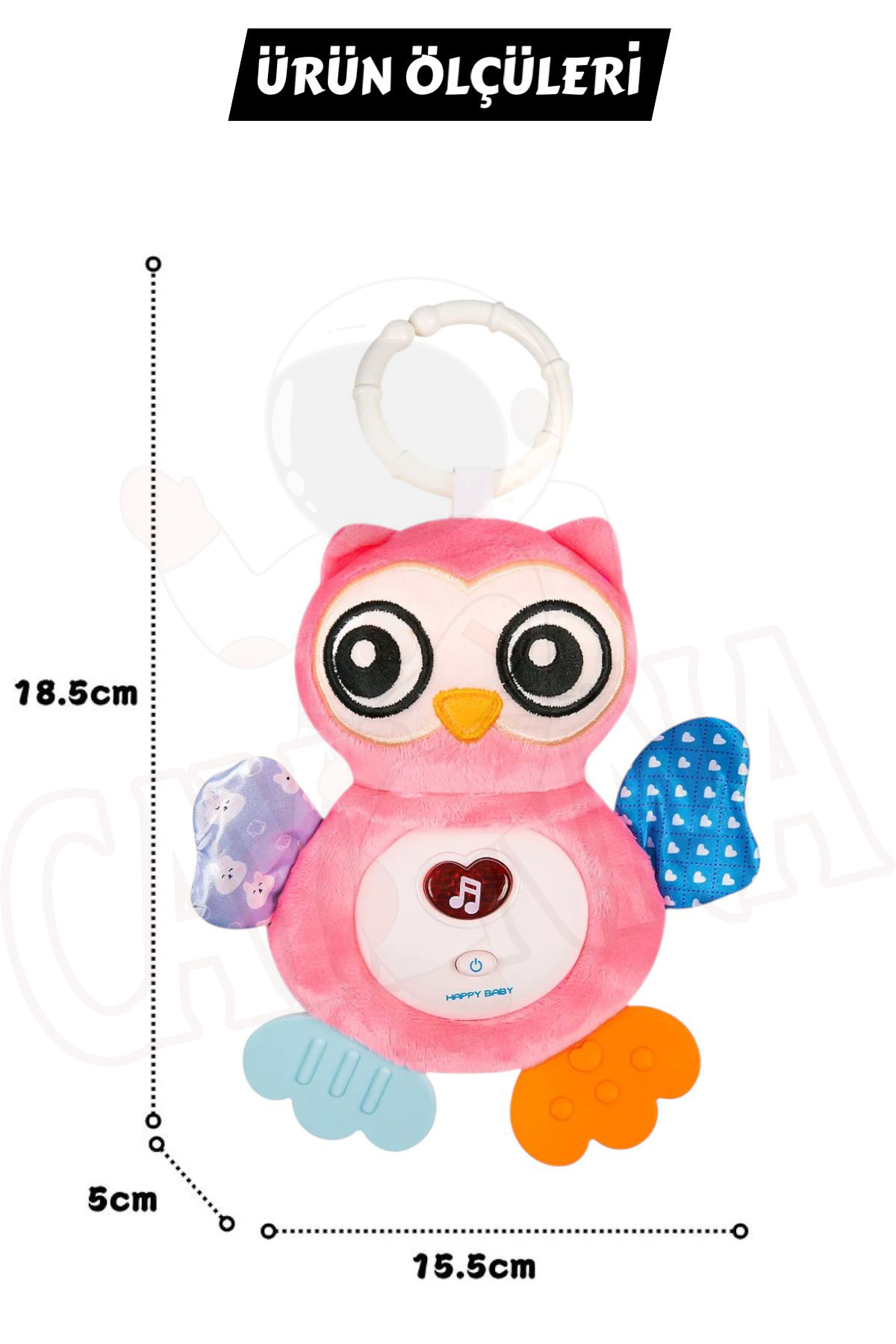 Genel Markalar Işıklı Ve Sesli Bebek Baykuşu Soft Peluş Yumuşak 15 cm Bebek Oyuncak Baykuş Kaşıyıcılı fotoğrafı 4 (önizleme)