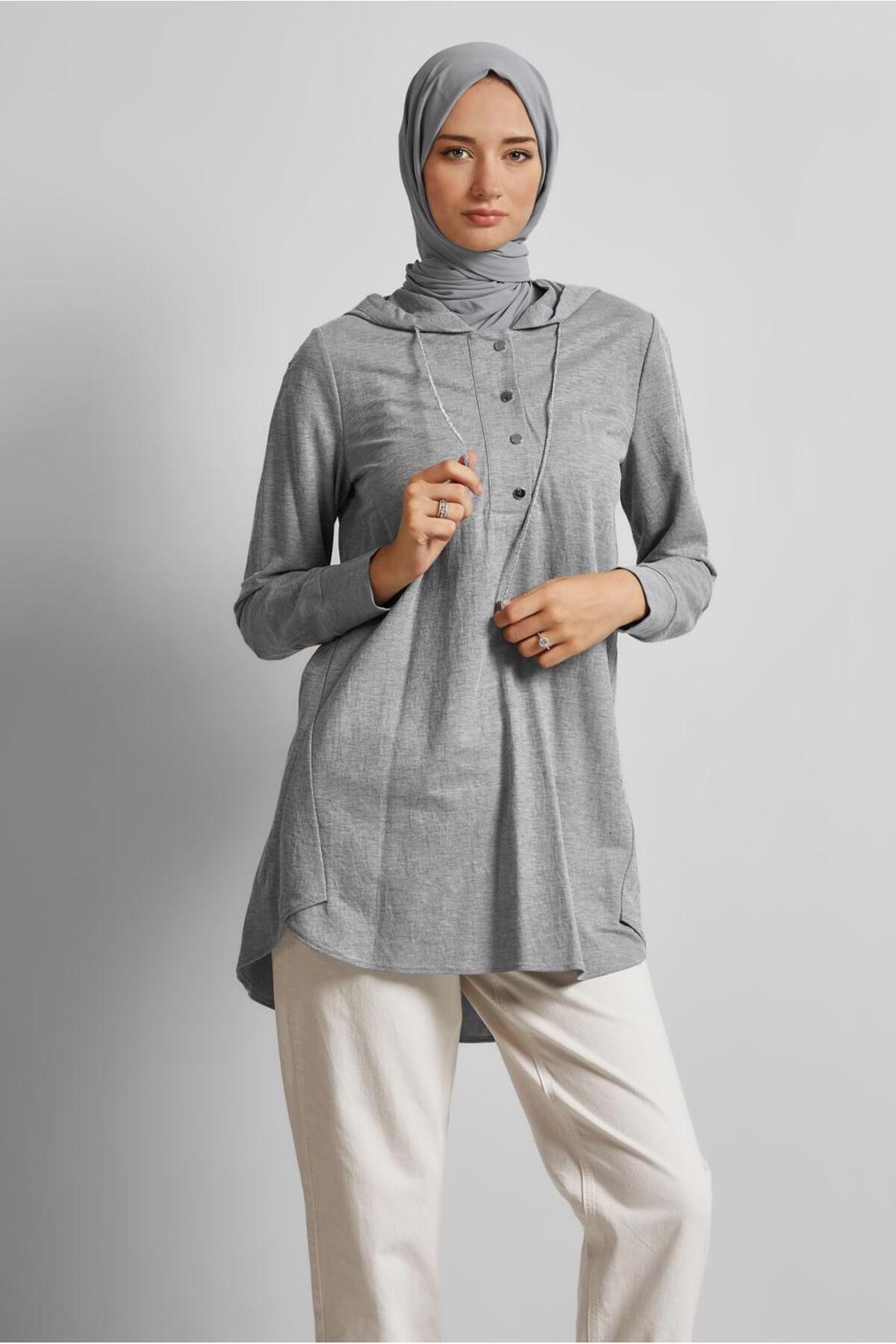 آلوینا تونیک ورزشی کلاه‌دار کد ۴۵۷۴۲