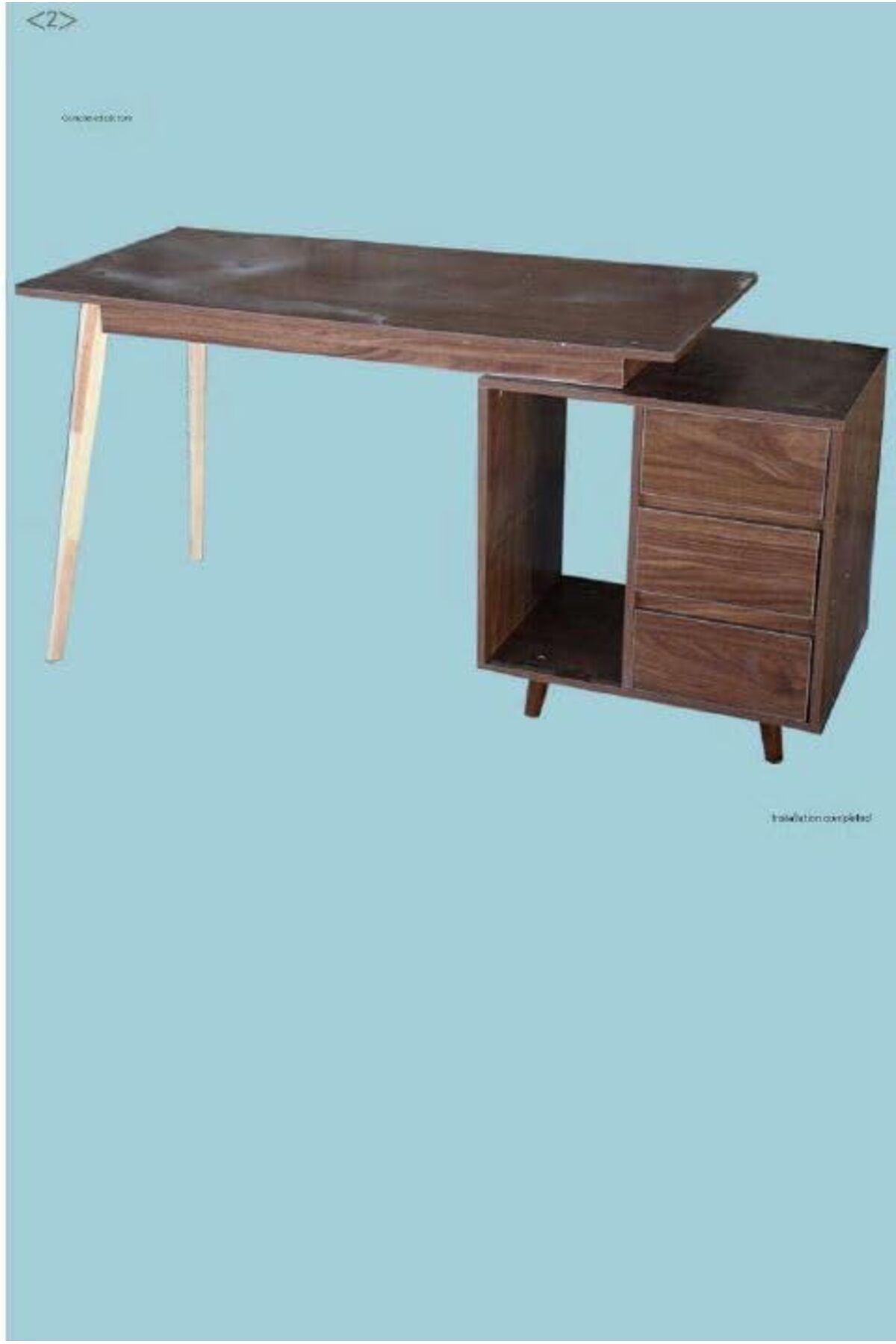 Türkiye-NKX Computer and Multifunction Table Home Office Workstation with 3 Drawer Storage Rack 3