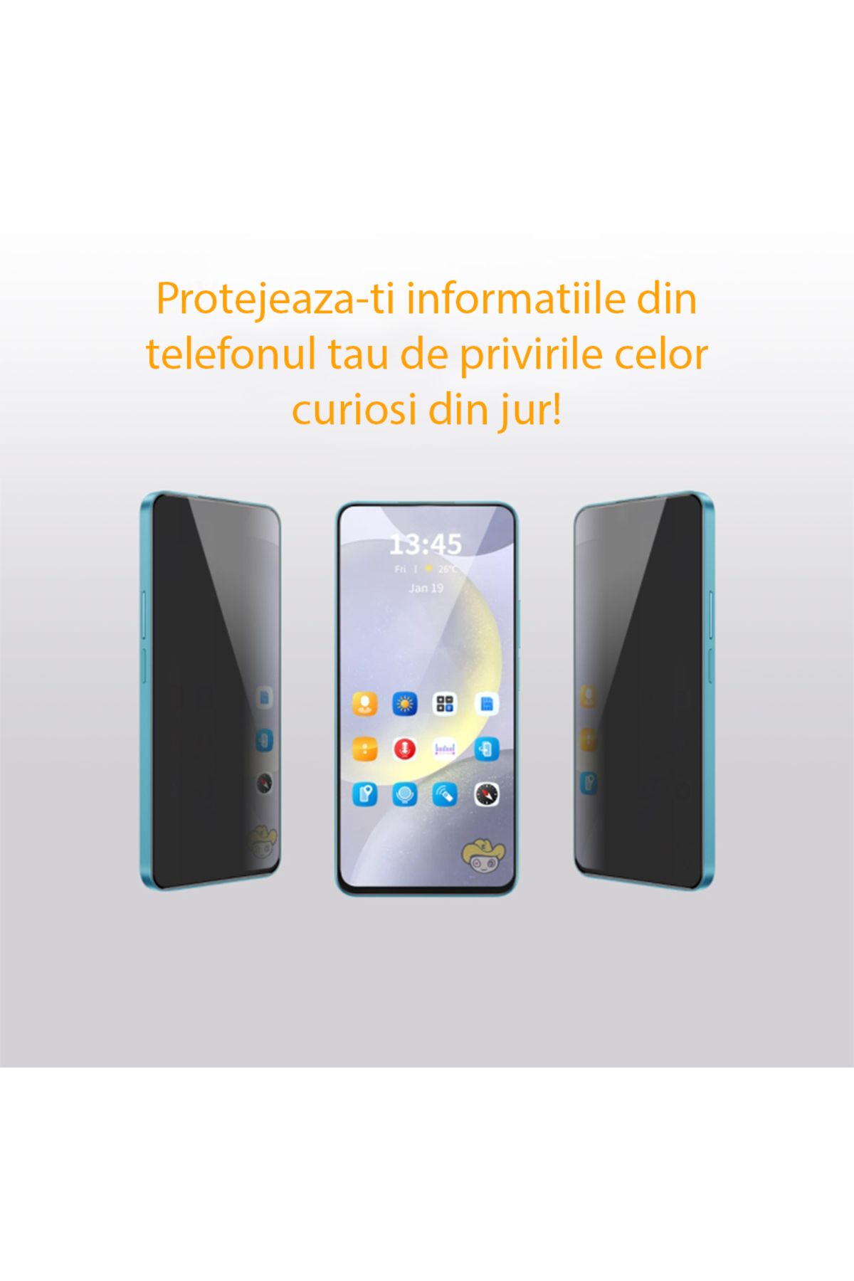 FONIX-Glossy Privacy Film compatible with Infinix Smart 10 HD, Screen Protector, Case Friendly 3
