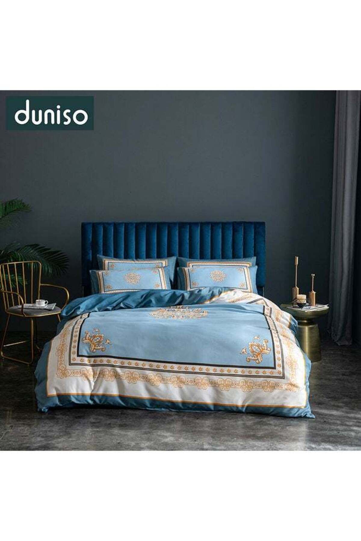 fun zone-DUNISO 4-Piece Bedding Set Polyester Blue 200x230cm 1