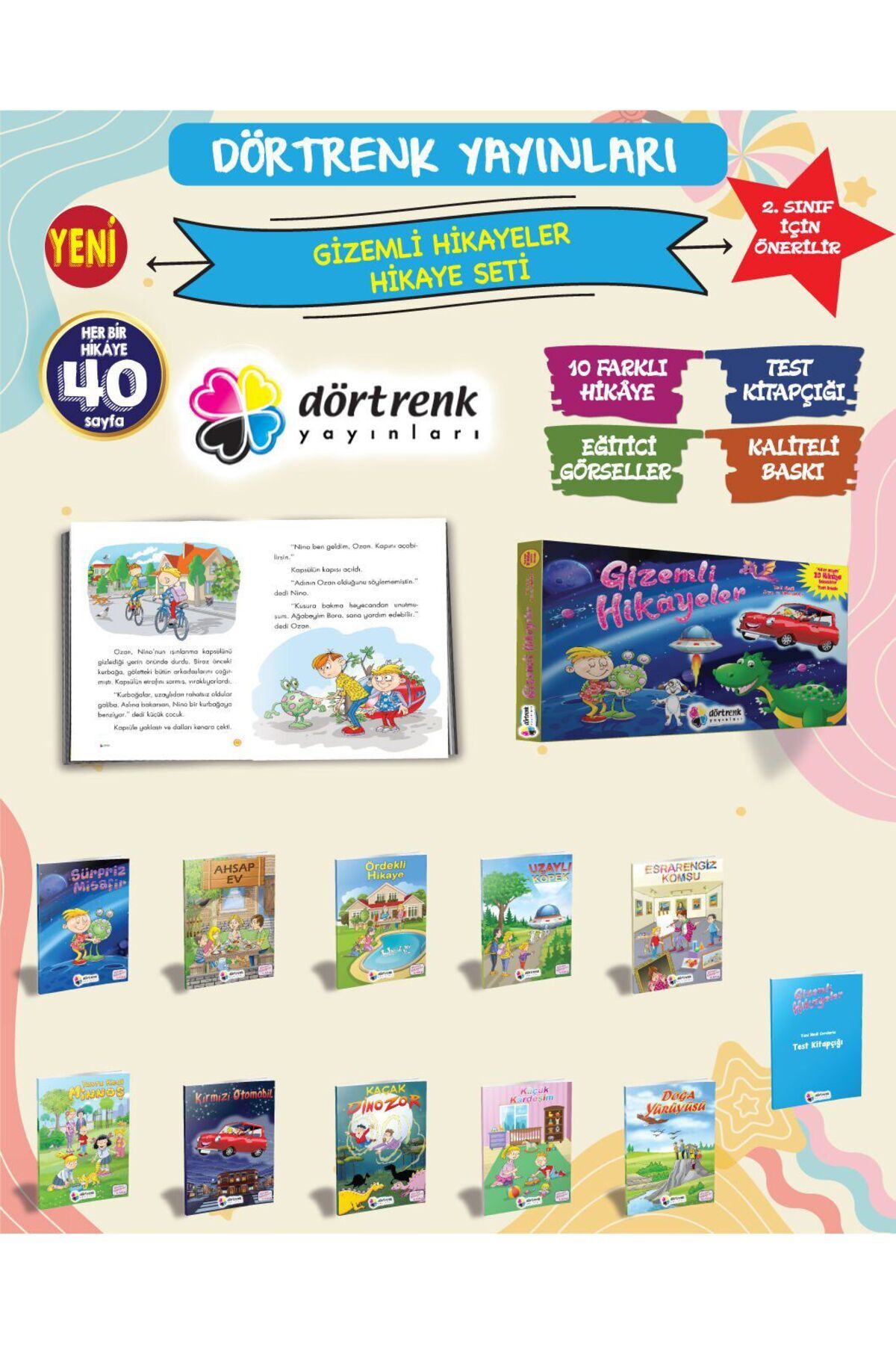 Dörtrenk Yayıncılık GİZEMLİ HİKAYELER HİKAYE SETİ (10 KİTAP