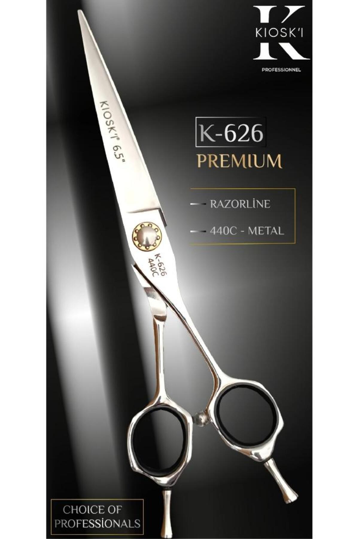 店舗用品 kisen KİOSKİ Profesyonel Premium Lüks Makas 440-C 6,5 Numara K-626