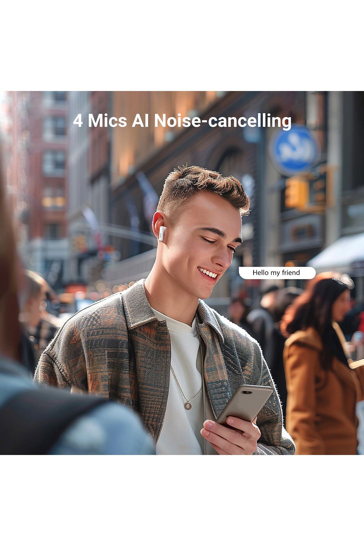 Ugreen-Căști wireless Bluetooth HiTune H5 TWS: 5.3 USB-C Alb 4