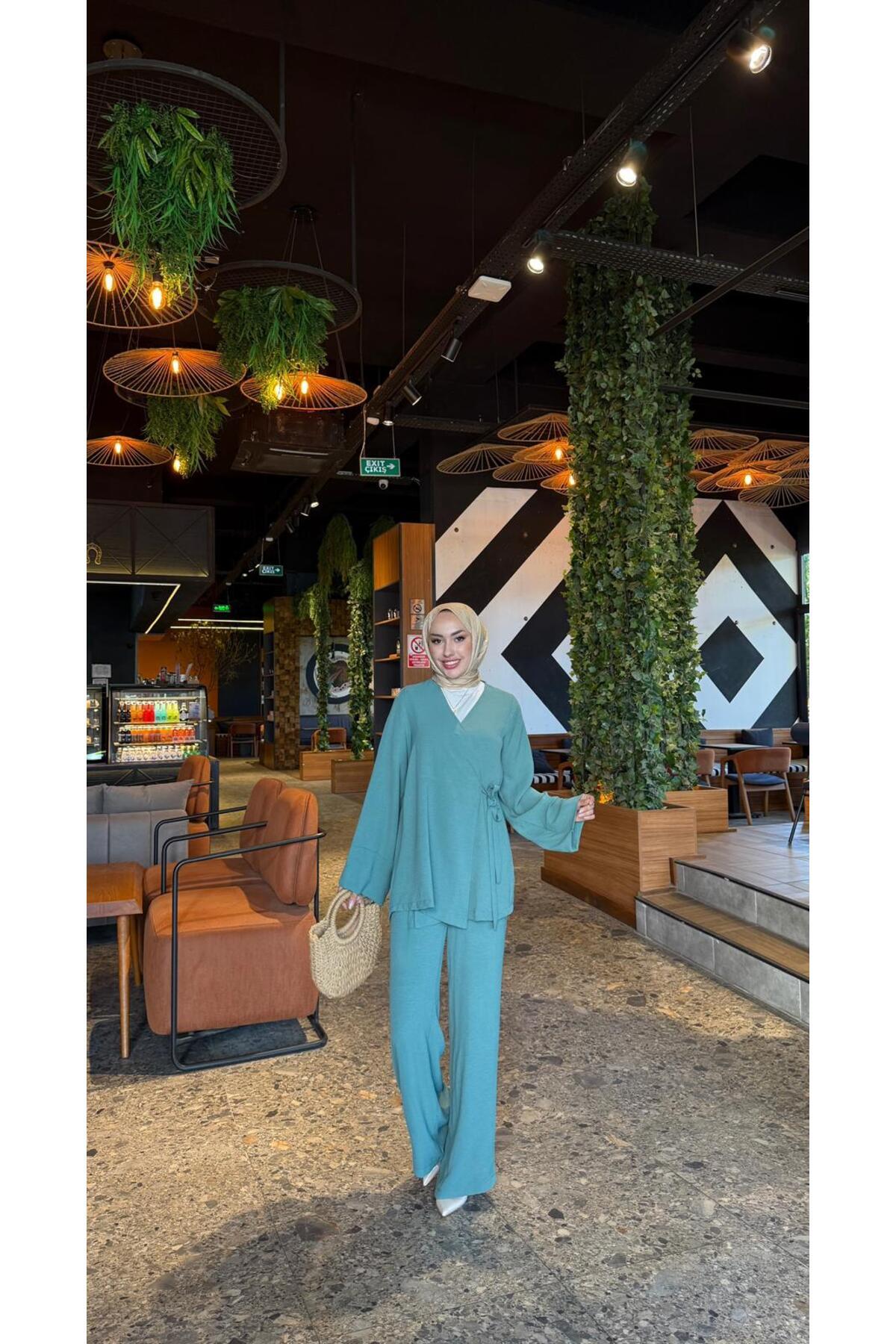 moda zeynaa AİROBİN KİMONO İKİLİ TAKIM