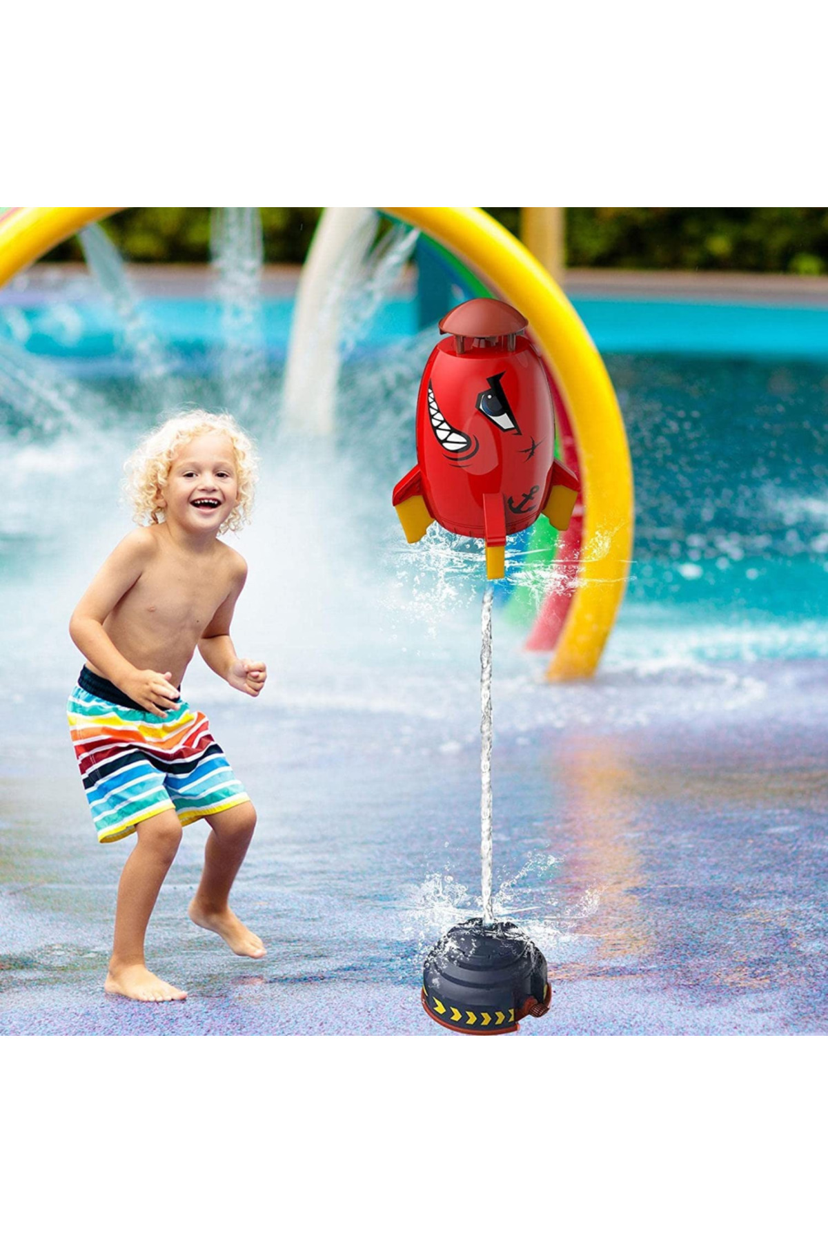 MOAWAVE-Garden sprinkler with rocket, garden toy, dimensions 10.4x28, 4cm, color Red MOAWAVE™ 6