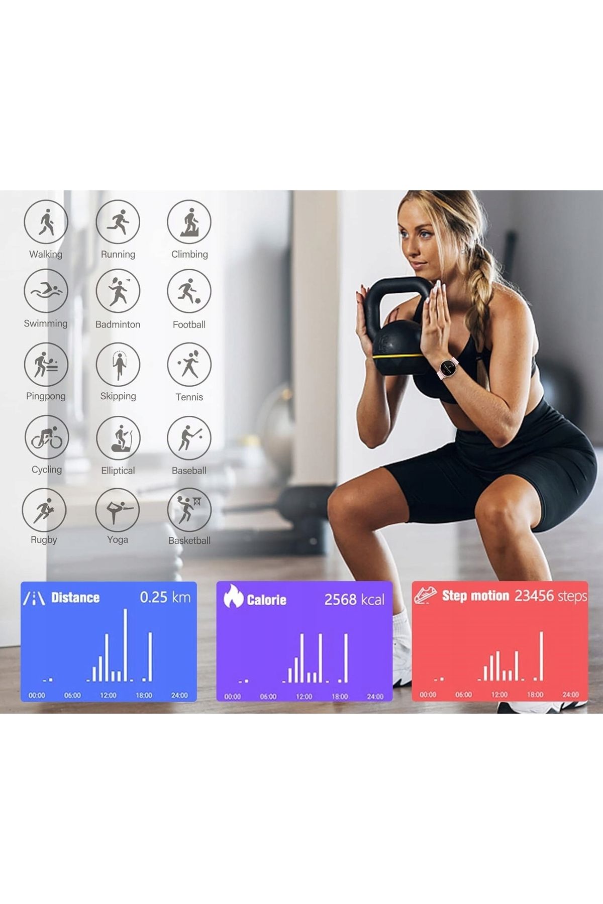 Inna marka-smartwatch DAMSKI IP68 NA BRANSOLECIE ELEGANCKI WODOODPORNY ZEGAREK PREZENT 10