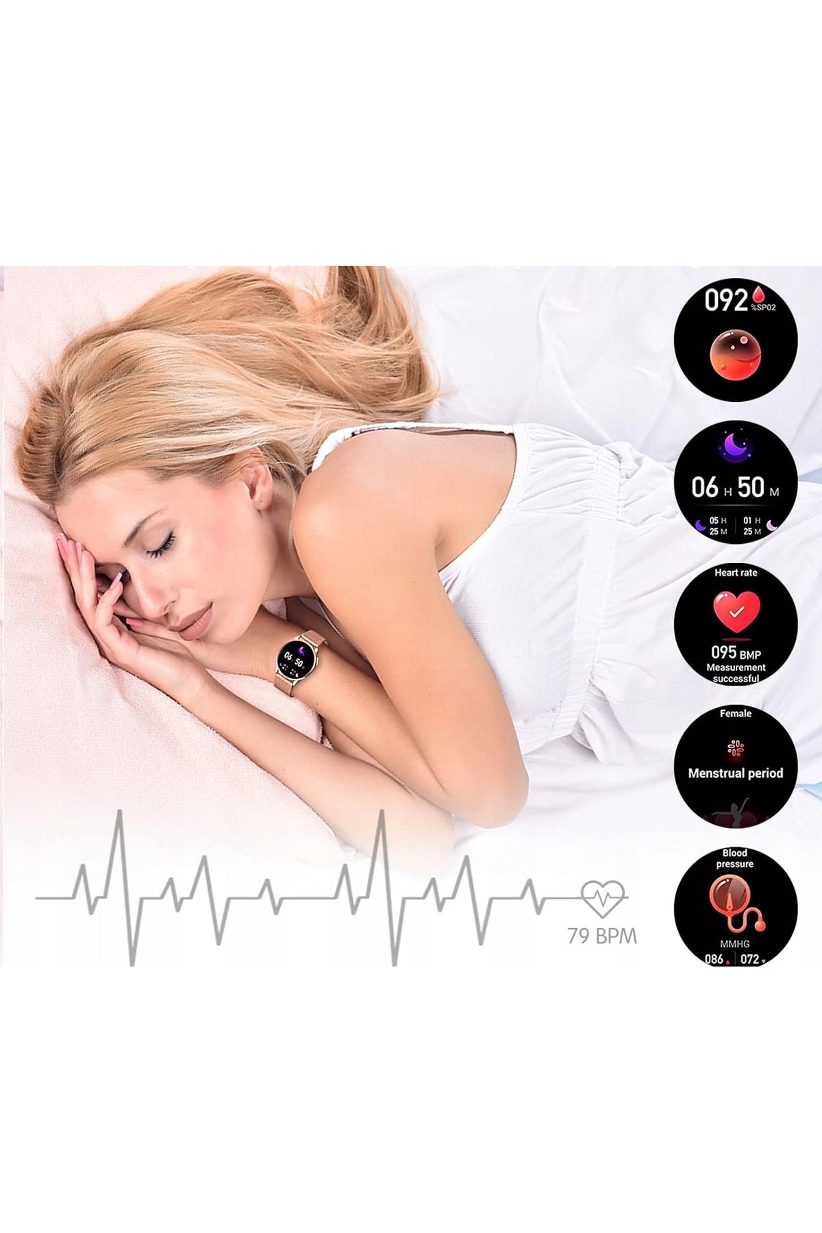 Inna marka-smartwatch DAMSKI IP68 NA BRANSOLECIE ELEGANCKI WODOODPORNY ZEGAREK PREZENT 4