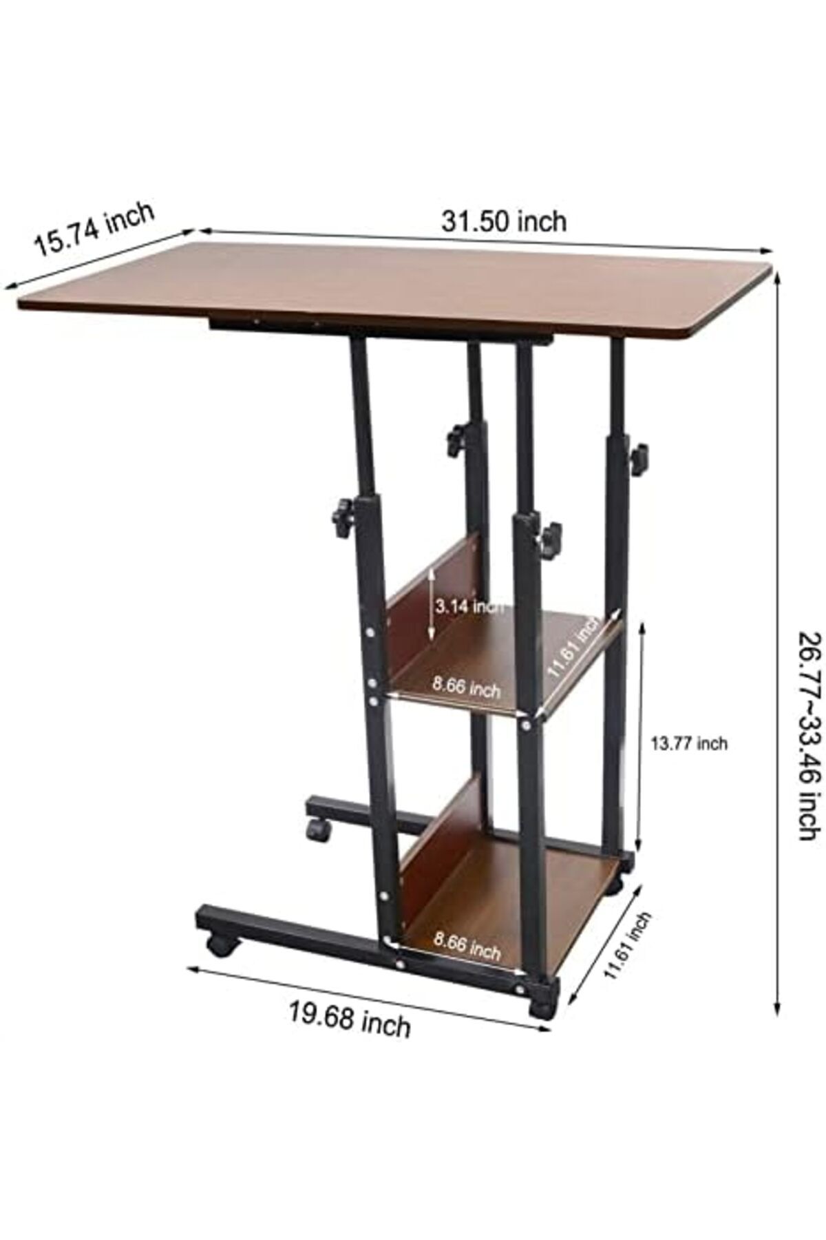 Türkiye-Side Table Sofa Side Table, Computer Desk with Wheels, Reading Desk Breakfast Table for Bedside Home 6