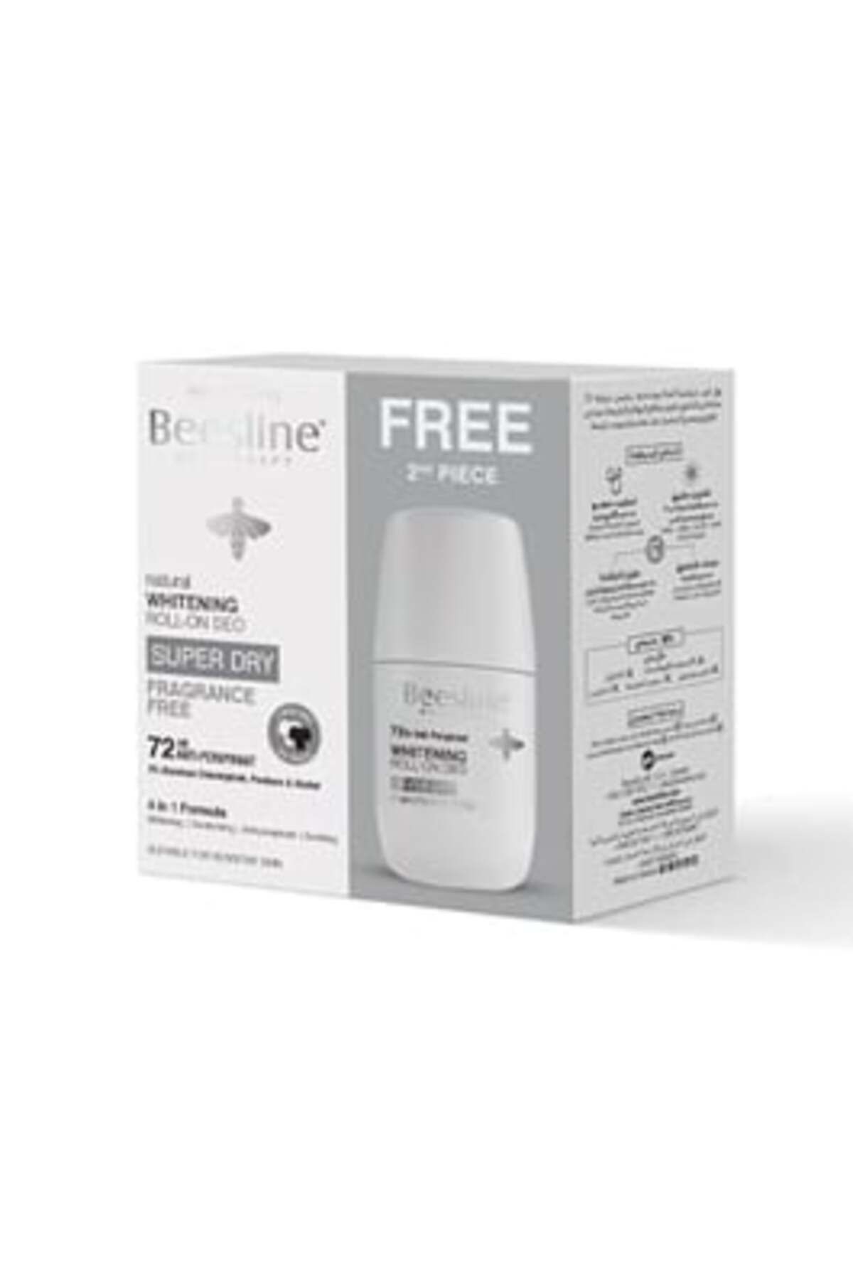 Beesline-Roll-On Deodorant Underarm Whitening No Fragrance 50ml 1+1 1