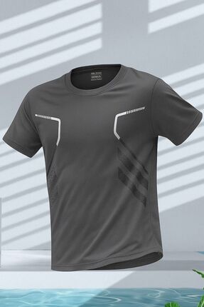 GENIUS STORE Erkek Spor Tişört Antreman Gym Polyester Erkek Sporcu T-shirt ŞE...