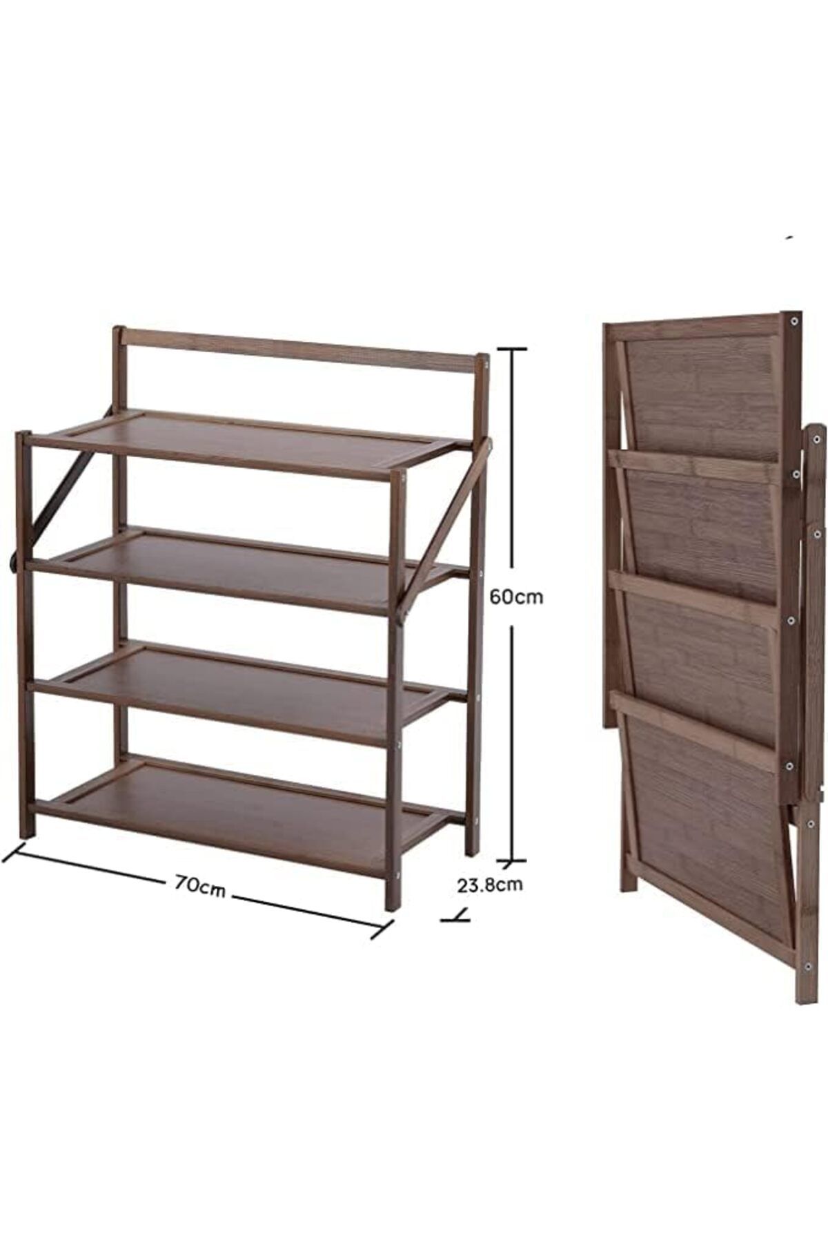 genric-FFD Bamboo Shoe Rack 4 Tier Freestanding Shoe Shelf Organizer, Space-Saving Wooden 3