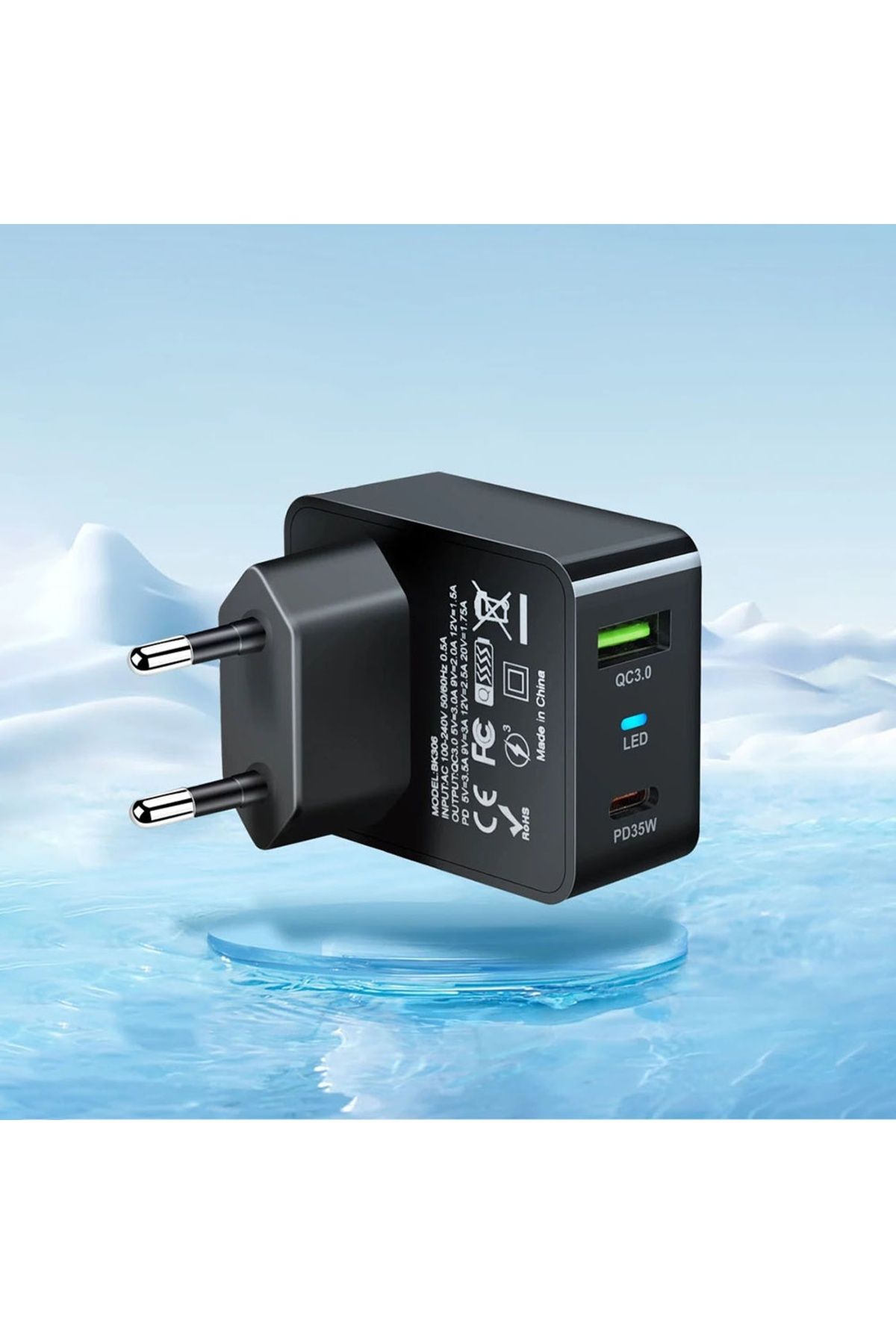 Techsuit-Adaptor de alimentare GaN, USB, Tip-C, 35W - (CHPD173) - Negru 3