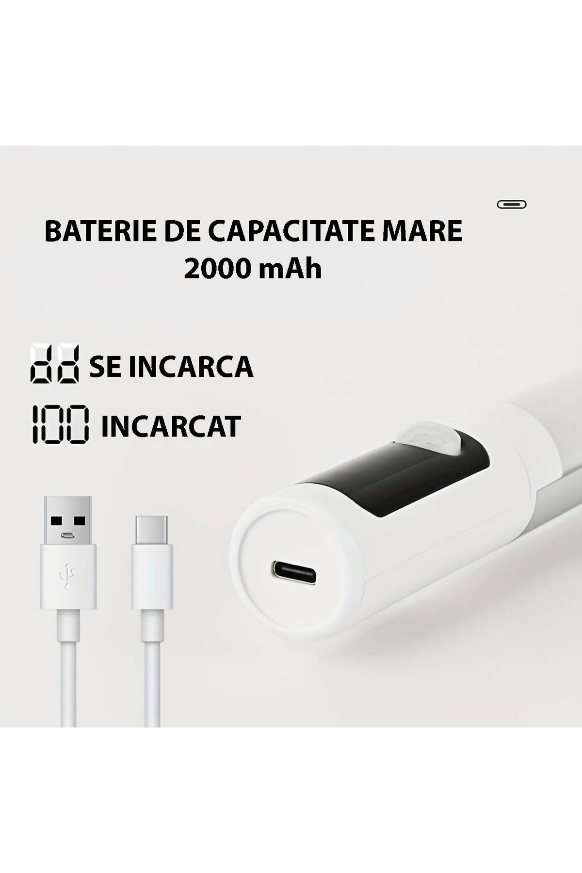 miraza-Smart LED Lamp with Motion Sensor, 2000mAh, USB-C, Digital Display, Rotating Sensors 7