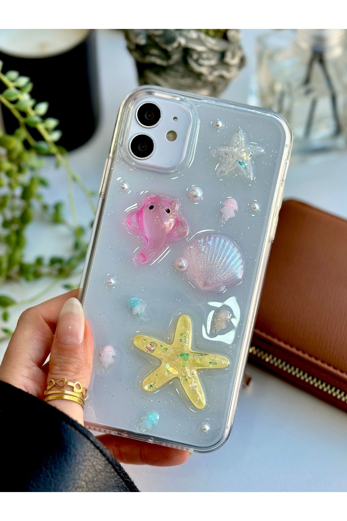 Go Aksesuar-iPhone 12 and 12 Pro Compatible Stingray Design Flexible Silicone Case with Toy 2