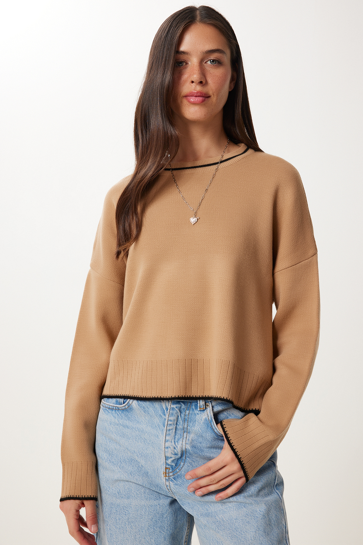 Happiness İstanbul Női Biscuit Basic kötöttáru pulóver PF00010