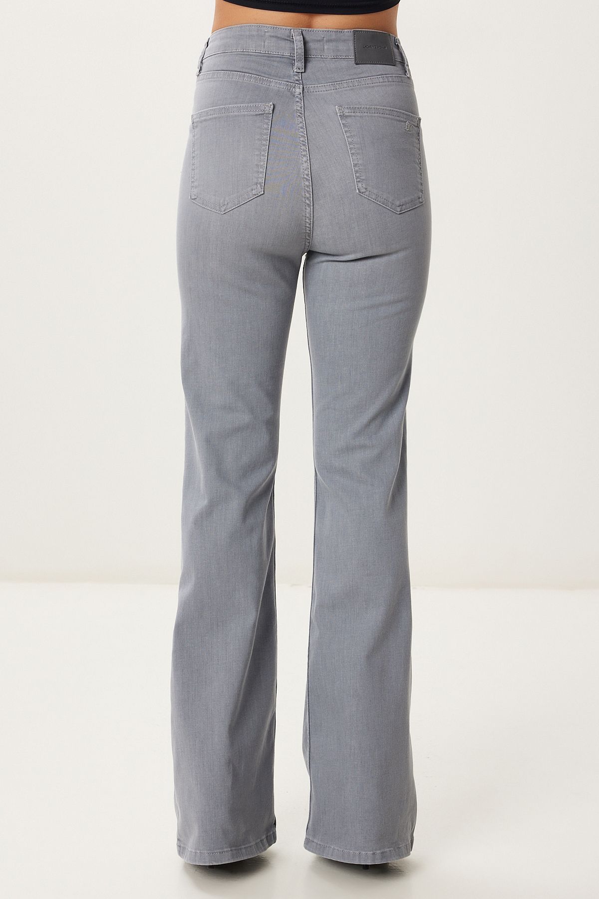 Kadın Gri Geniş Paça Denim Jean FQ00002
