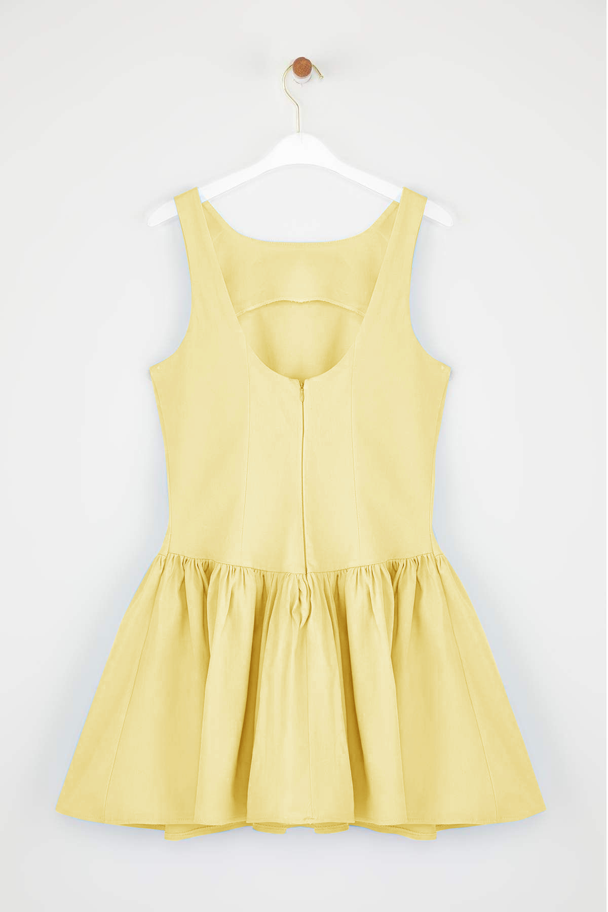 Trendyolmilla  Sarı Belden Açılan Dokuma Kısa/Mini Elbise TWOSS25EL00865 - Görsel 6