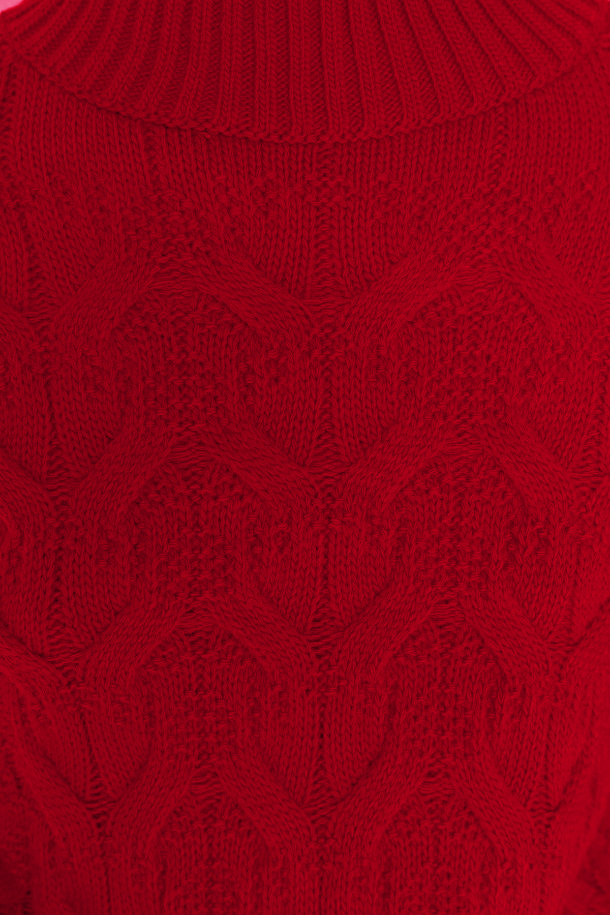 Trendyolmilla  Kırmızı Crop Dik Yaka Triko Kazak TWOAW22KZ1634 - Görsel 4